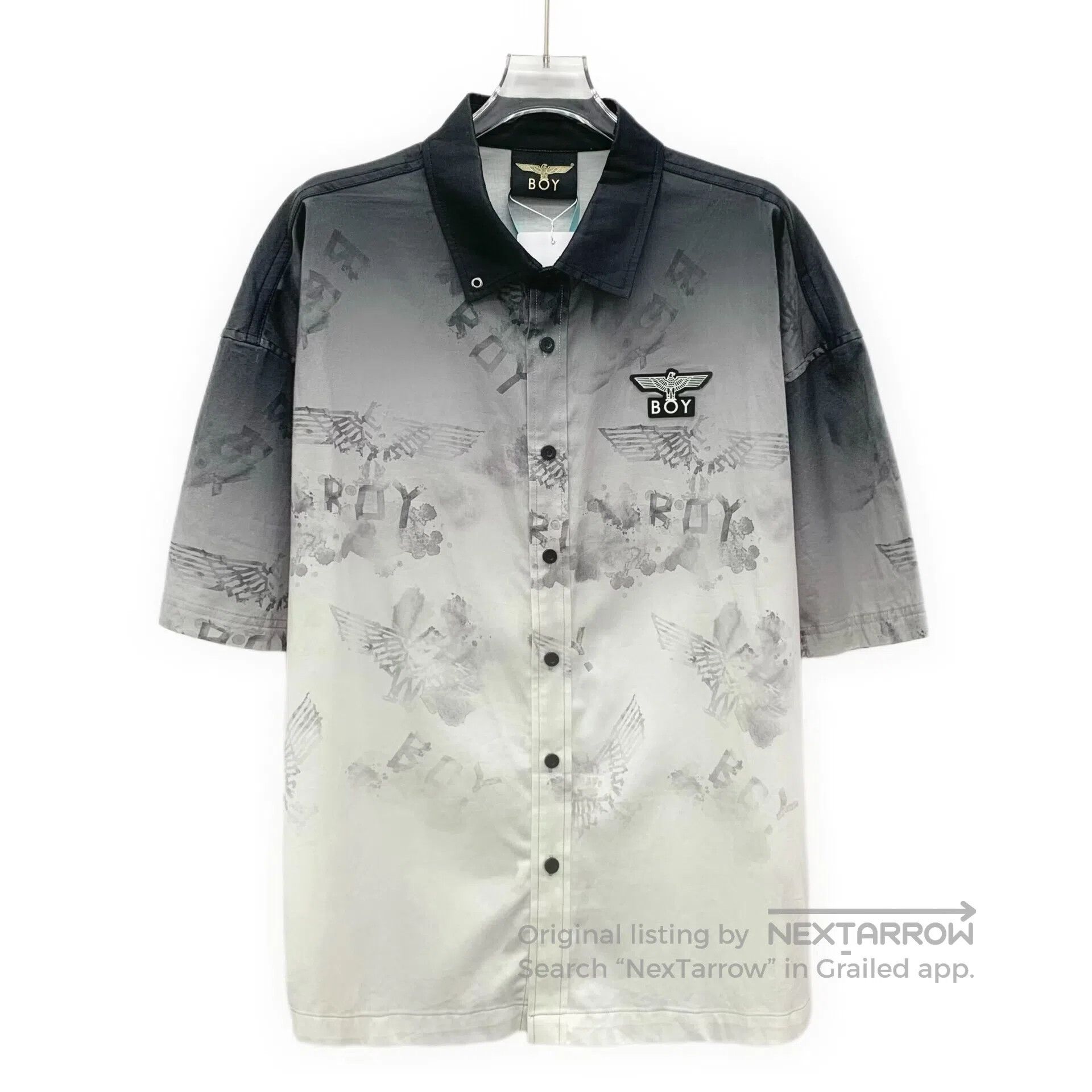 Boy London BOY LONDON Gradient Ink Eagle Print Cotton Collar Short Sl Size US M / EU 48-50 / 2 - 1 Thumbnail