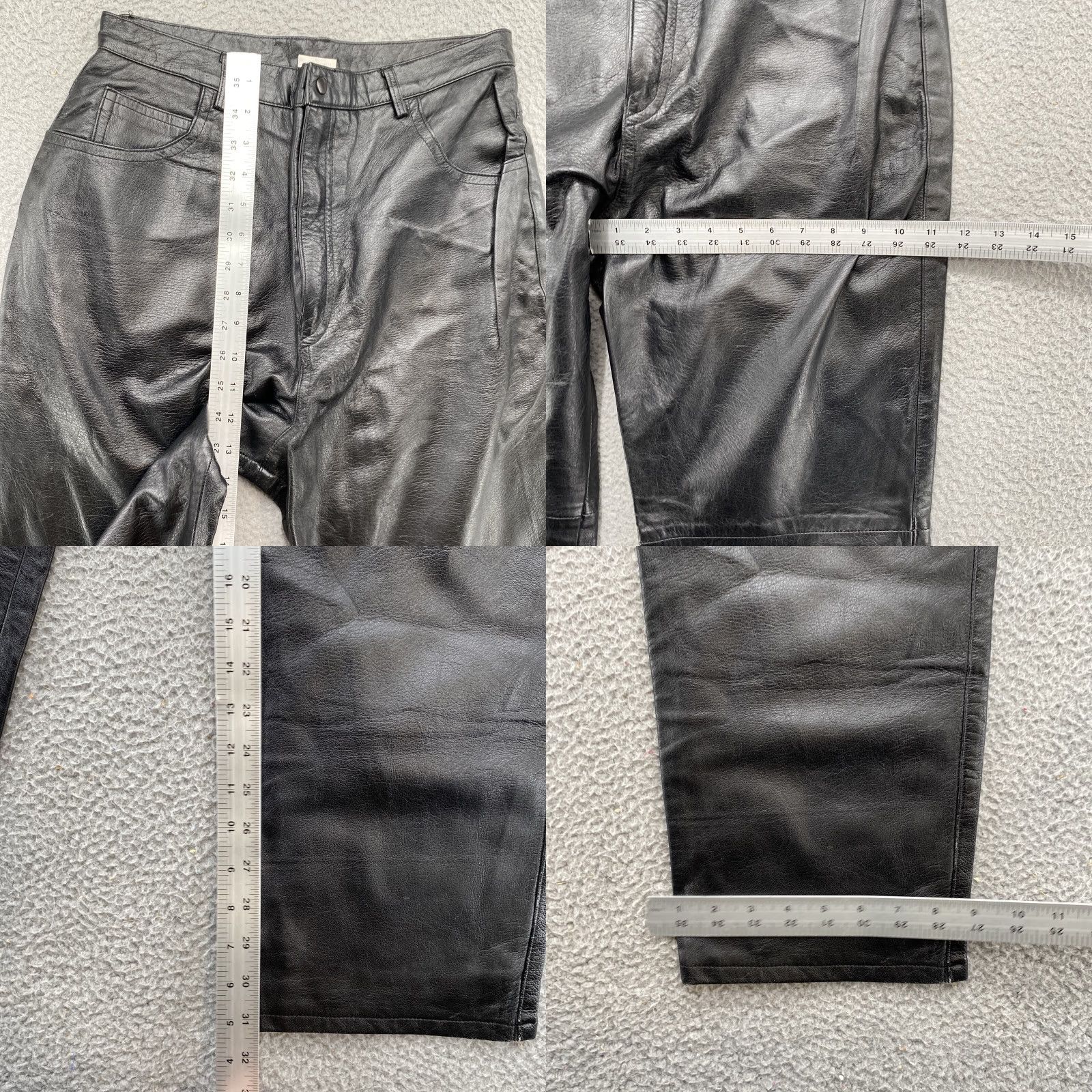 Vintage Vintage North American Frontier Black Leather Women’s Western Moto Biker Pants Size 11 Size ONE SIZE - 8 Thumbnail