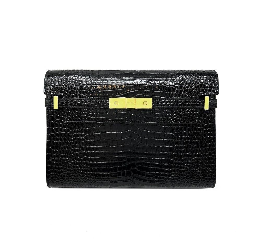 Yves Saint Laurent Manhattan Crocodile Embossed Shoulder Bag Size ONE SIZE - 1 Thumbnail