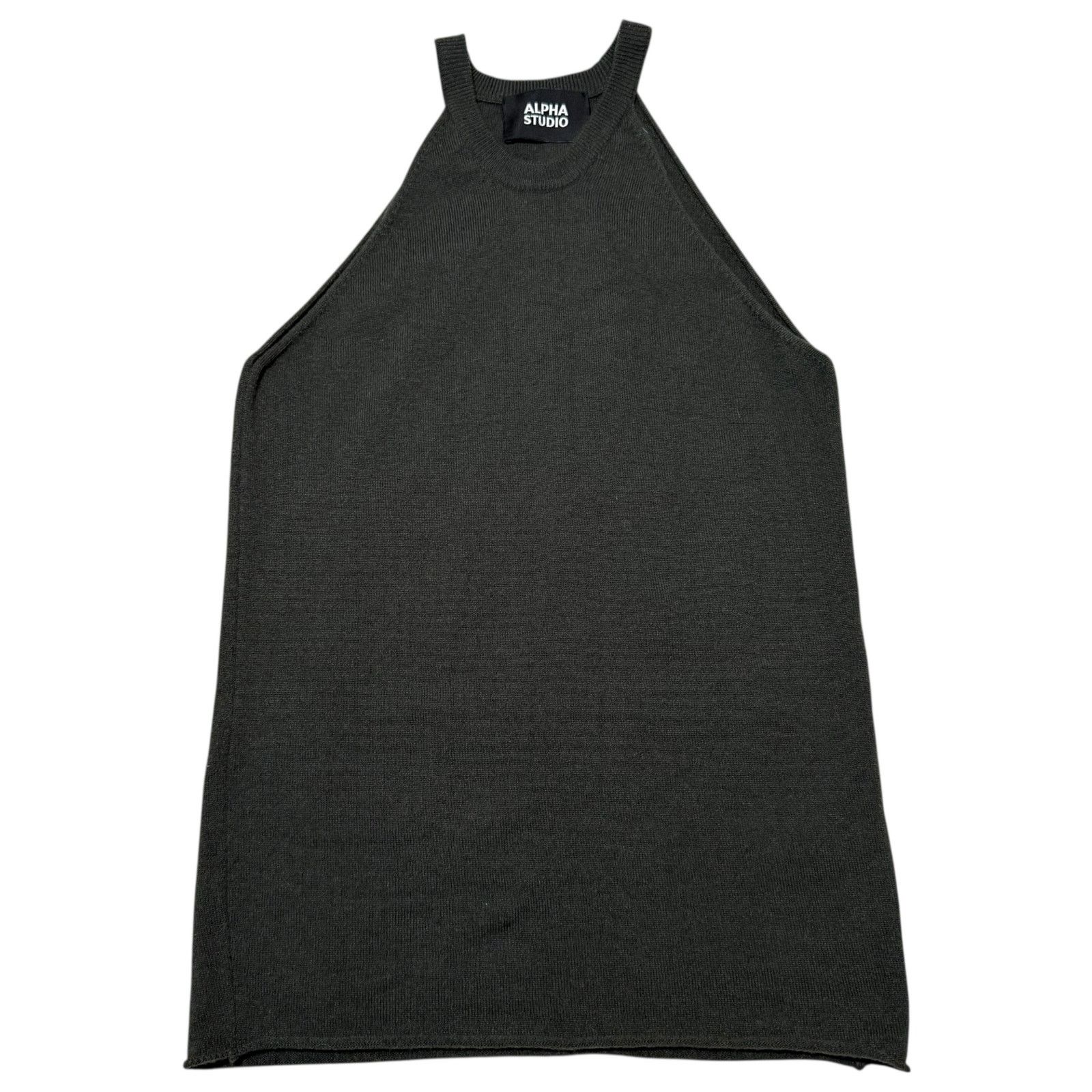 Alpha Studio Alpha Studio Knit Top High Neck Halter Forest Green IT 42 Size M / US 6-8 / IT 42-44 - 1 Thumbnail