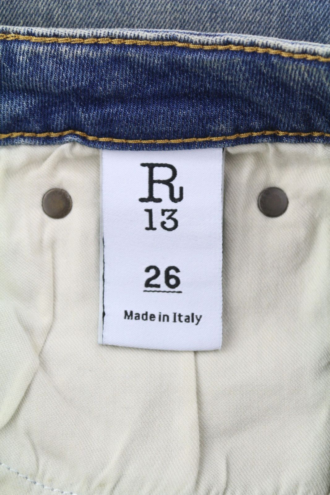 R13 KICK FIT 26 Kelly Stretch Washed Faded Ankle Cropped 86324 Size 26" / US 2 / IT 38 - 7 Thumbnail