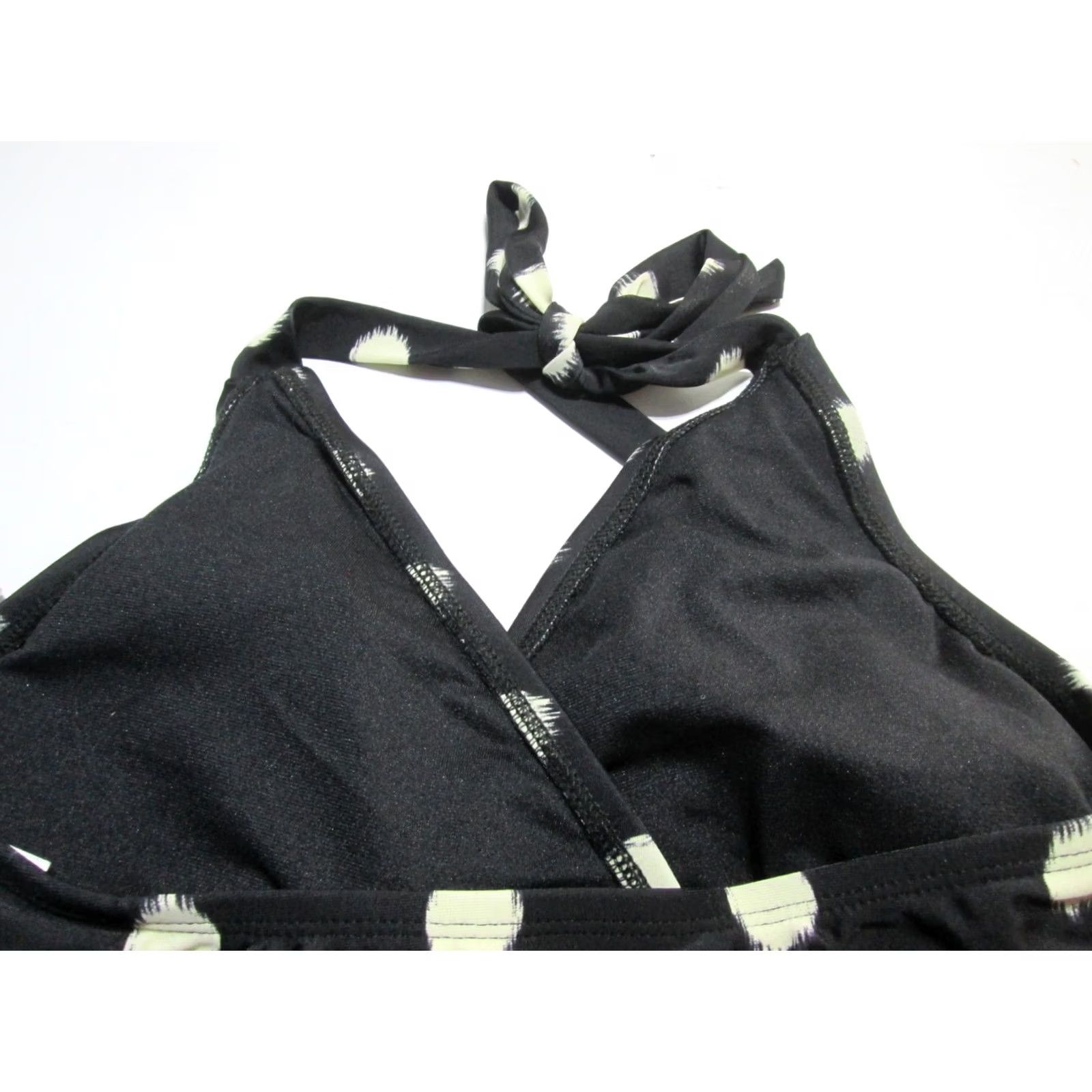 Mossimo Mossimo Womens Tankini S Black Polka Dot Halter Wireless Unlined Beach Sea Swim Pattern XS? Size ONE SIZE - 4 Thumbnail