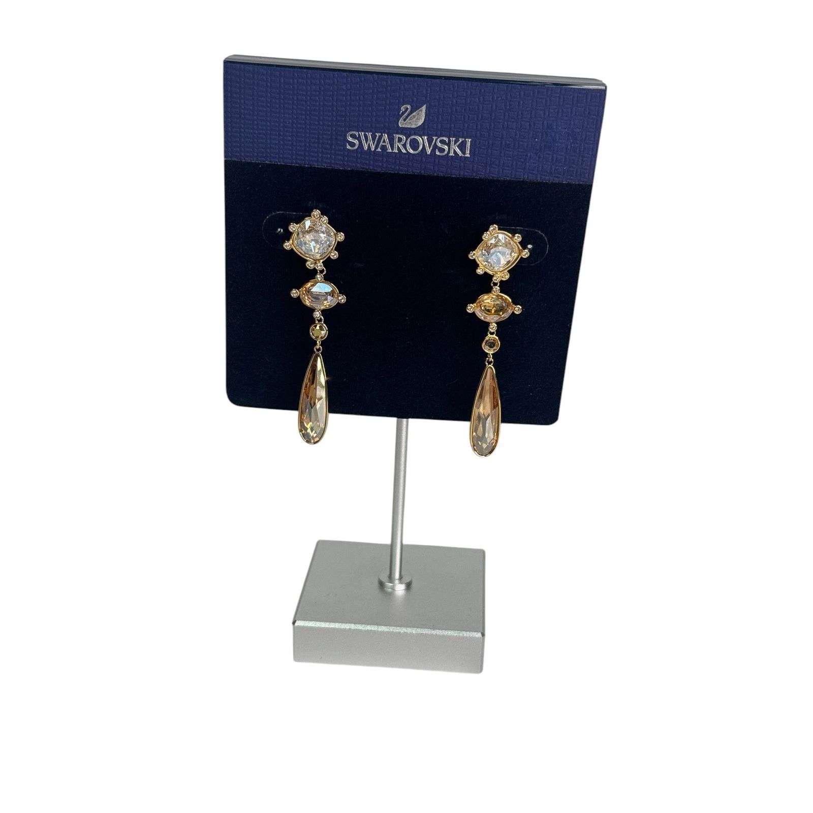 Swarovski Swarovski Olive Pierced Earrings, Gold Plating New Size ONE SIZE - 3 Thumbnail