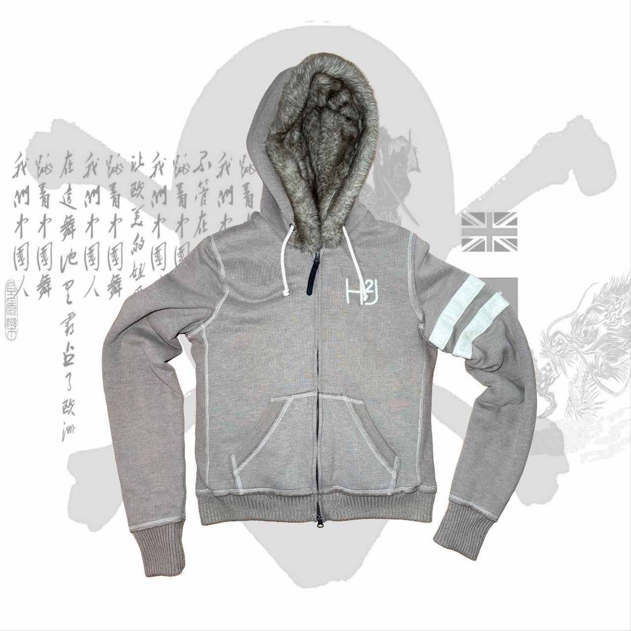HYDROGEN Hydrogen - Vintage Y2K Fur Zip Up Hoodie Size US S / EU 44-46 / 1 - 1 Thumbnail