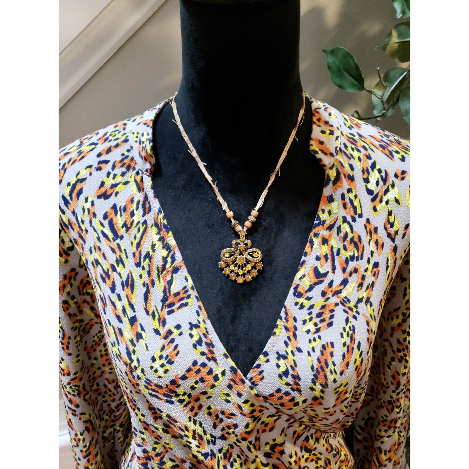 The Unbranded Brand Lush Blouse Women Small Multicolor Leopard Wrap Front Size S / US 4 / IT 40 - 3 Thumbnail