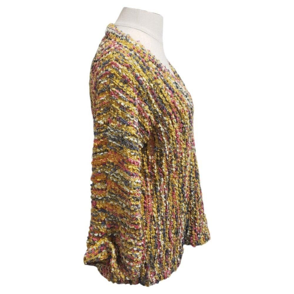 Designer CT1916 Ethyl Yellow & Gray V-neck Sweater S Size S / US 4 / IT 40 - 3 Thumbnail