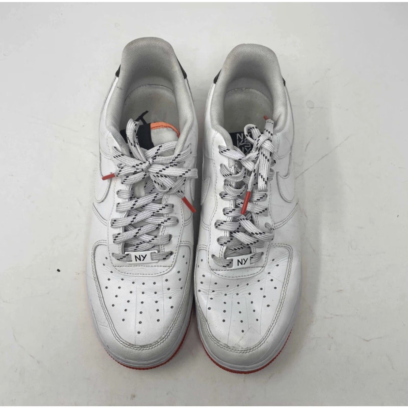 Nike Nike Air Force 1 '07 LV8 'NY vs NY' CJ5848-100 Mens 9.5 White/Black-Orange Peel Sneaker Size ONE SIZE - 4 Thumbnail