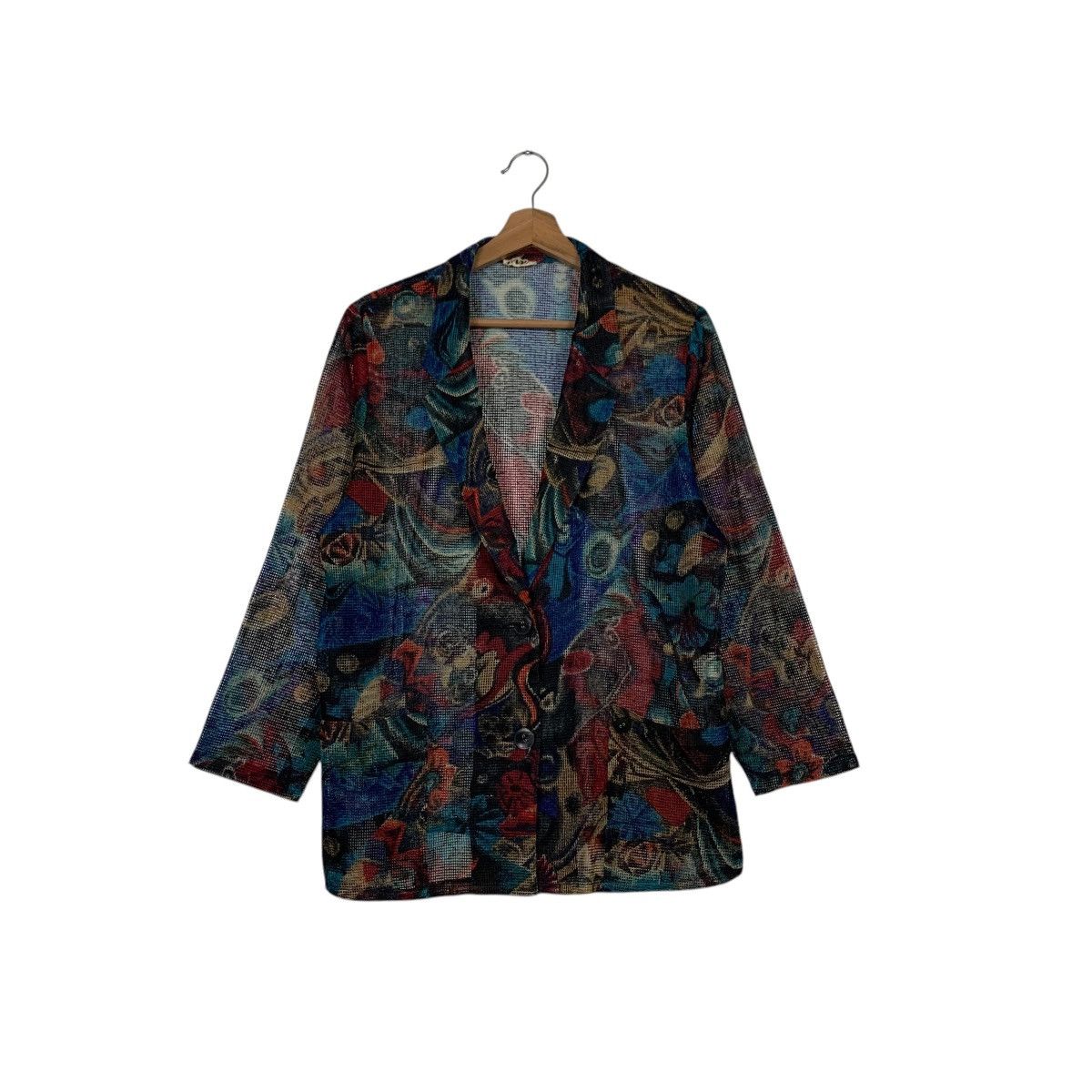 Japanese Brand Vintage 90’s SAGES Fullprint Casual Jacket Blazer #2620-C118 Size US M / EU 48-50 / 2 - 1 Thumbnail