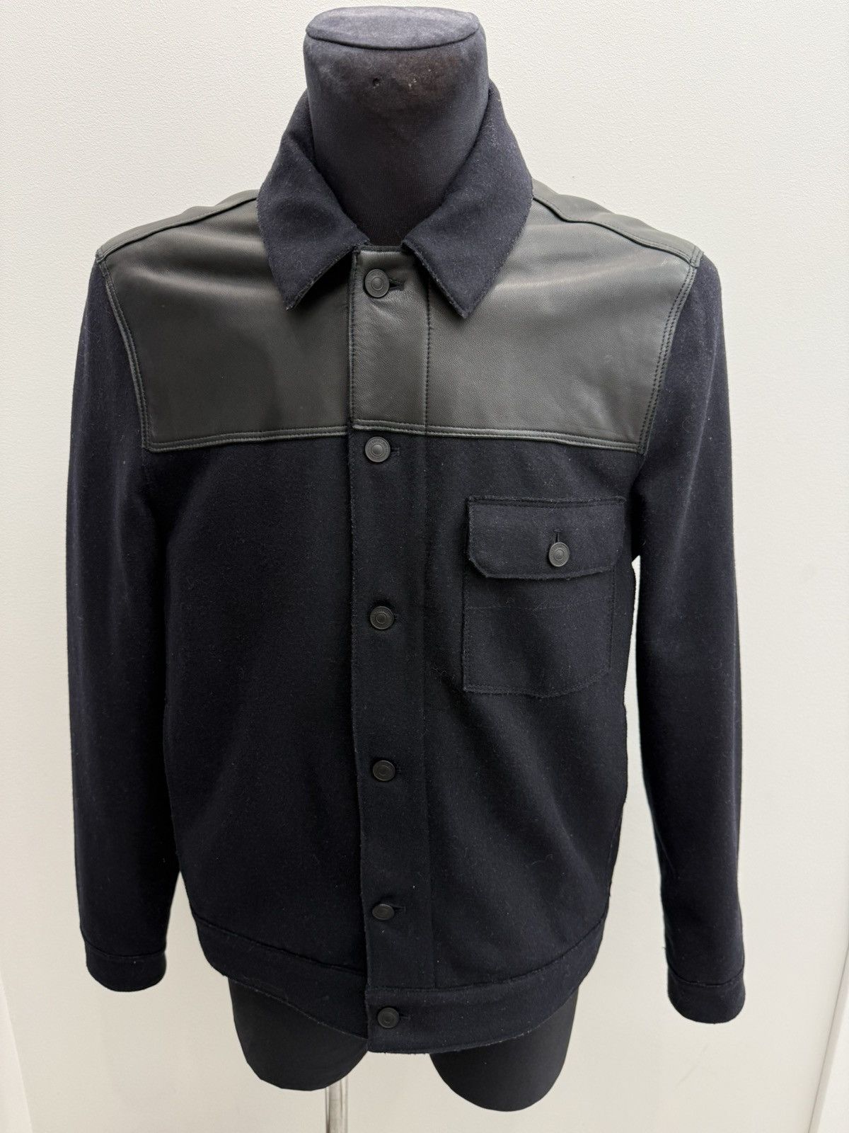Allsaints Allsaints Dixton Wool Leather Jacket Size US XL / EU 56 / 4 - 1 Thumbnail