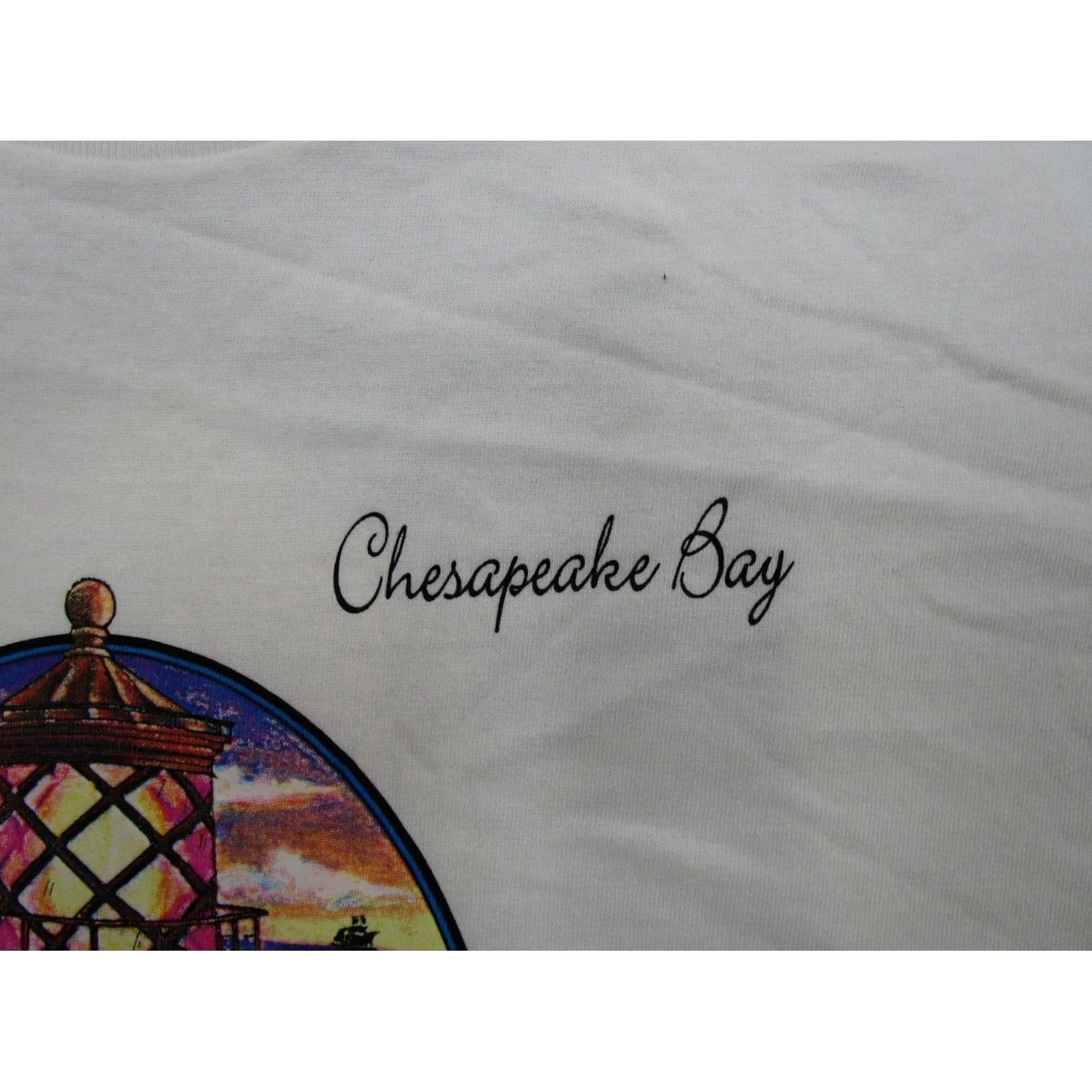 Vintage VINTAGE 90s Chesapeake Bay American Heritage Tourist Lighthouse Shirt XL White Mens T-Shirt Size XL 90s Size US XL / EU 56 / 4 - 3 Thumbnail