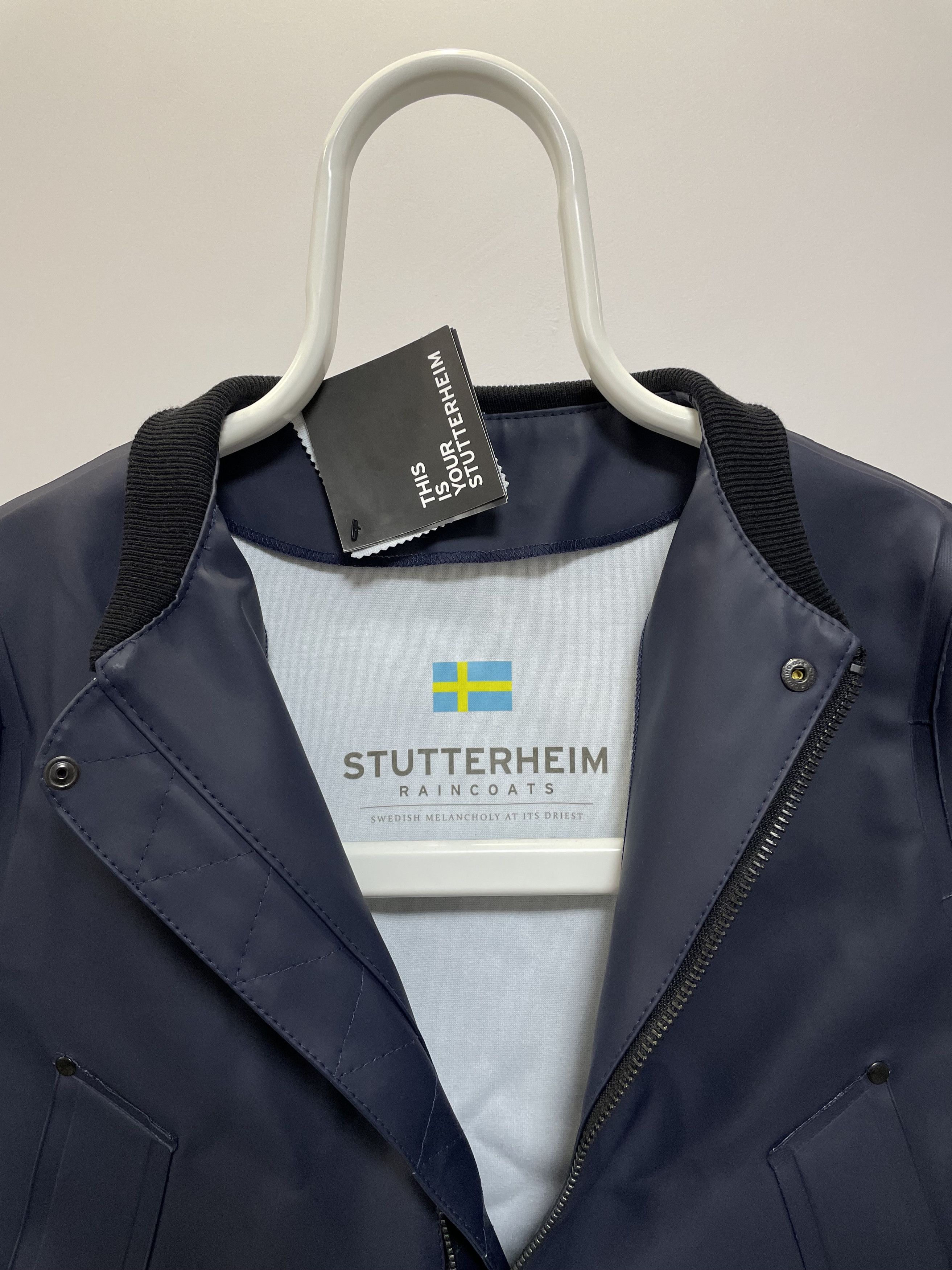 Stutterheim STUTTERHEIM Vastertorp Bomber Jacket Rain Coat Navy Men's Size US XXS / EU 40 - 11 Thumbnail