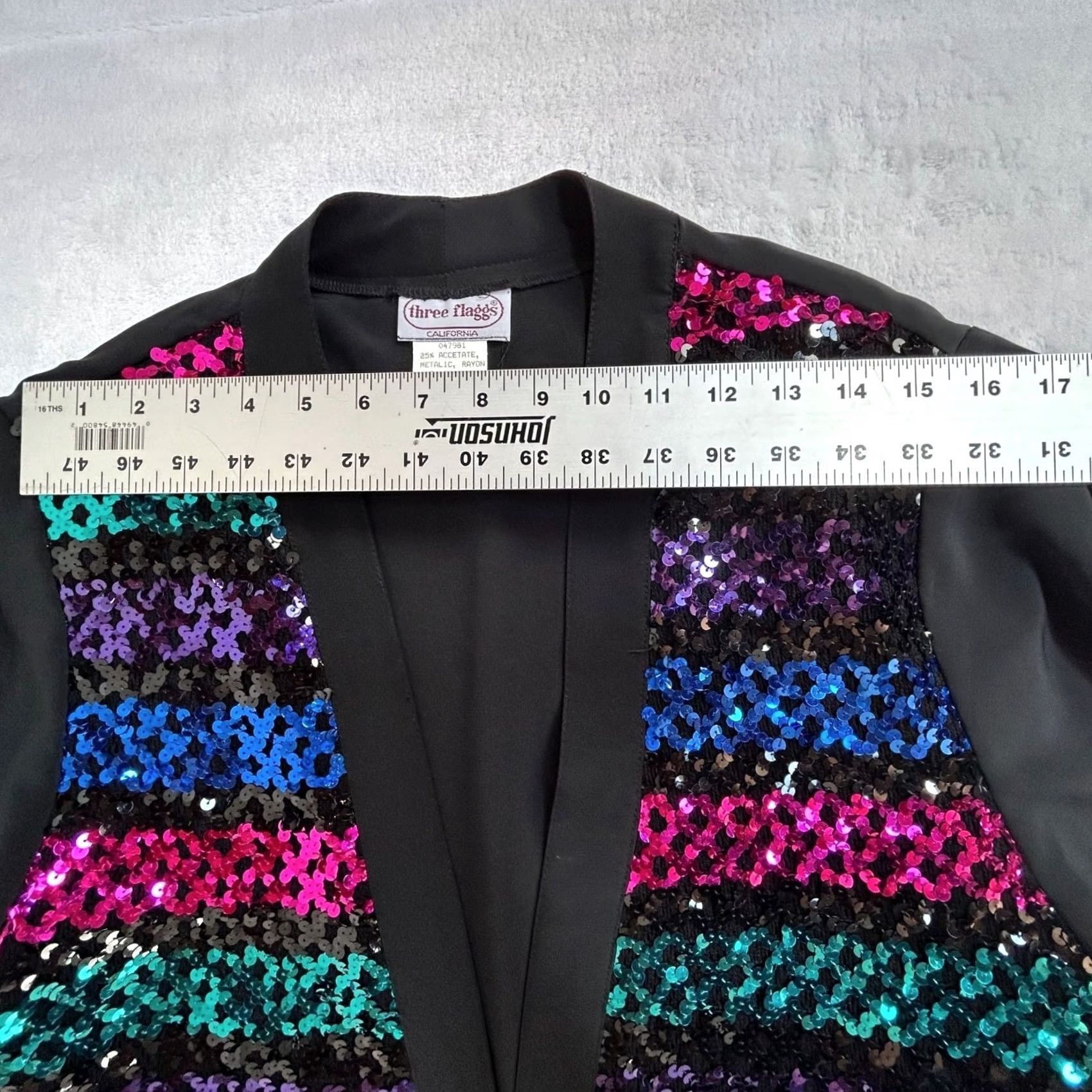 Vintage VINTAGE Three Flags California Women Striped Metallic Sequin Cardigan Sweater 12 Size XL / US 12-14 / IT 48-50 - 6 Thumbnail