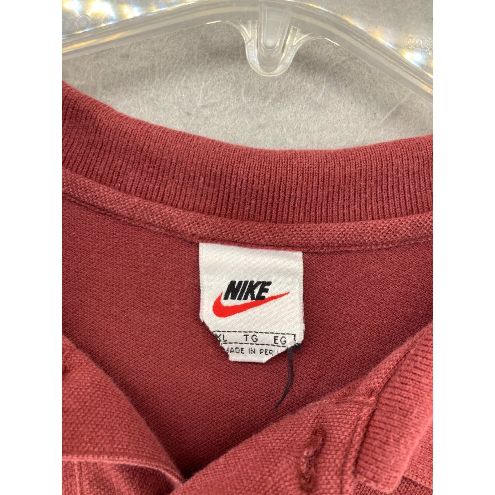 Nike VINTAGE Nike Polo Shirt XL Red 90s Mens Polo Shirt Red Nike Relaxed Size US XL / EU 56 / 4 - 6 Thumbnail