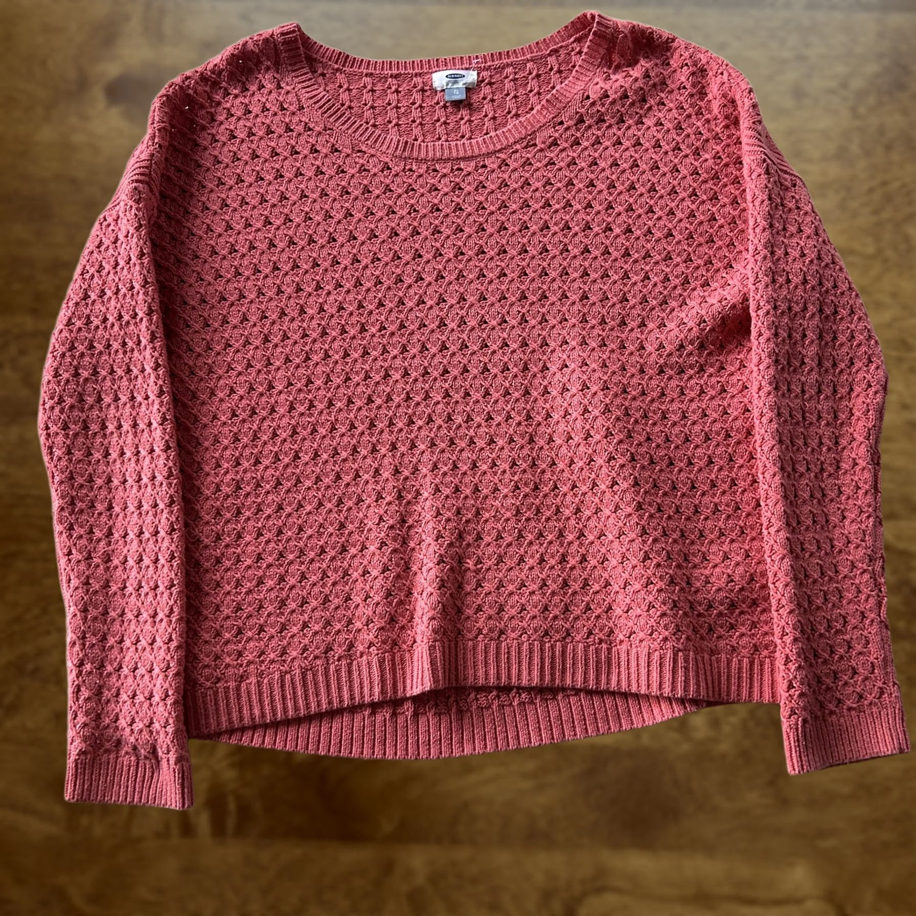 Old Navy Old Navy Womens XL Pink Crew Neck Open-Knit Lightweight Pullover Sweater Size XL / US 12-14 / IT 48-50 - 1 Thumbnail