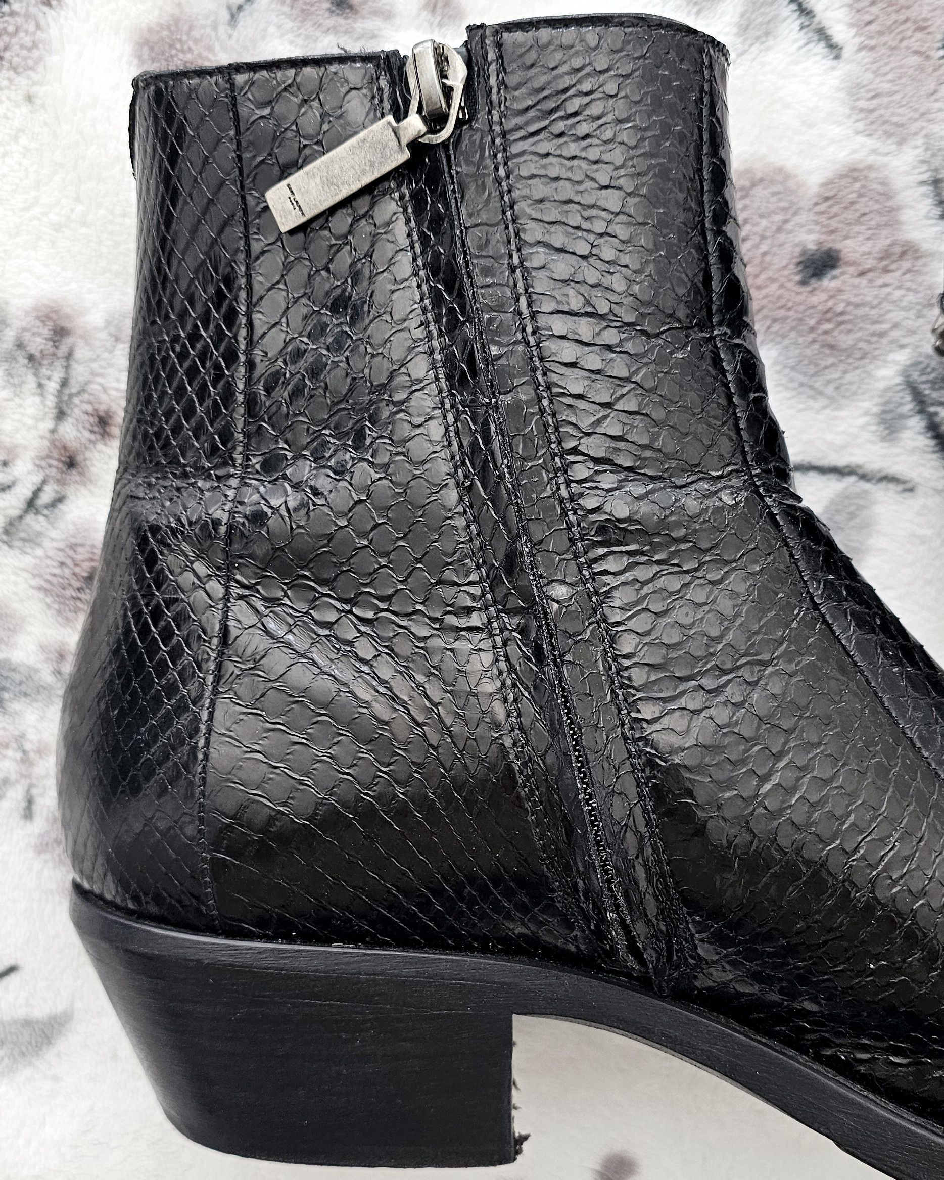 Saint Laurent Paris Dakota Lacquered Ayers Snakeskin Boots Size US 10 / EU 43 - 6 Thumbnail