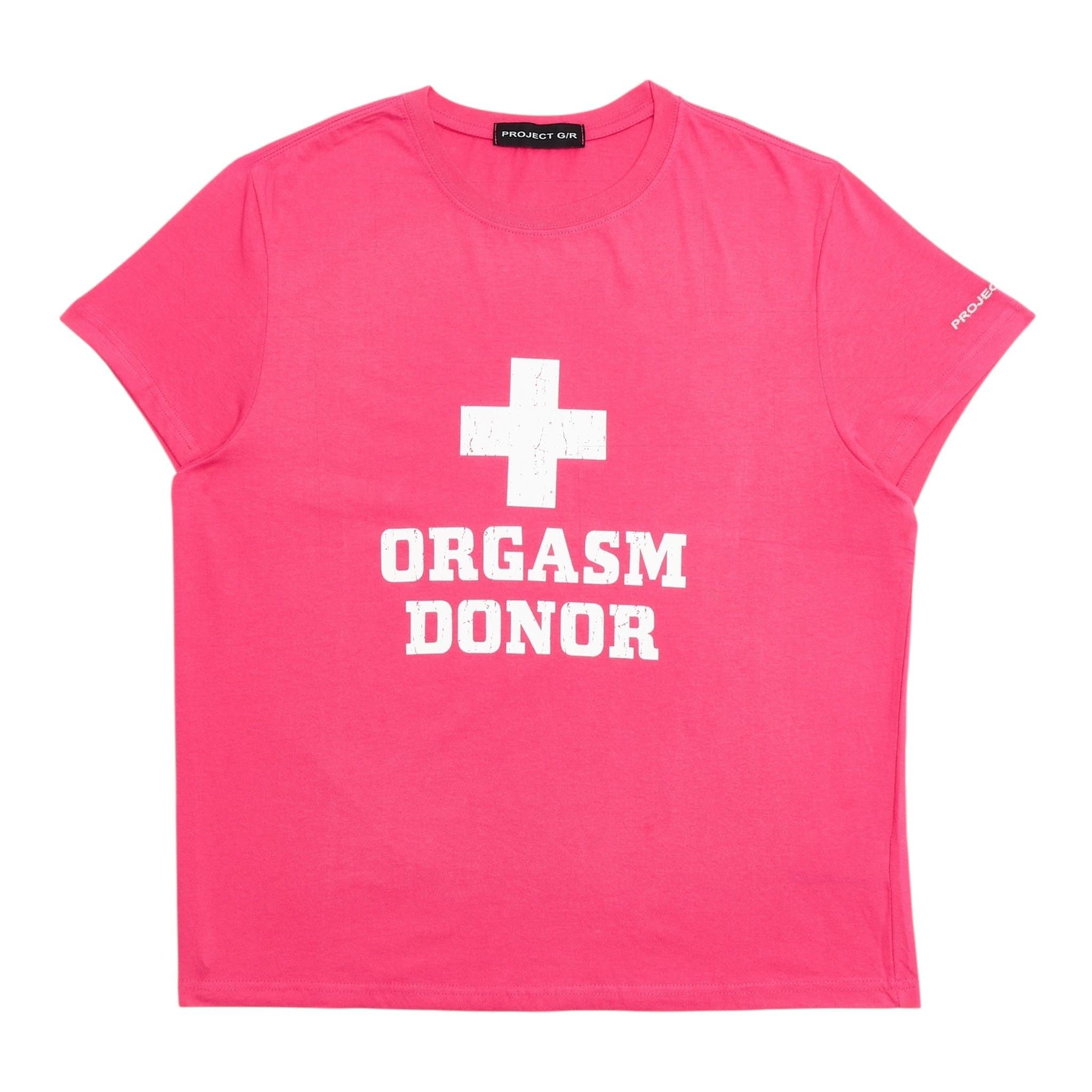 PROJECT G/R Project G/R Orgasm Donor Logo Short Sleeve Tee Shirt Pink Wh Size US XS / EU 42 / 0 - 1 Thumbnail
