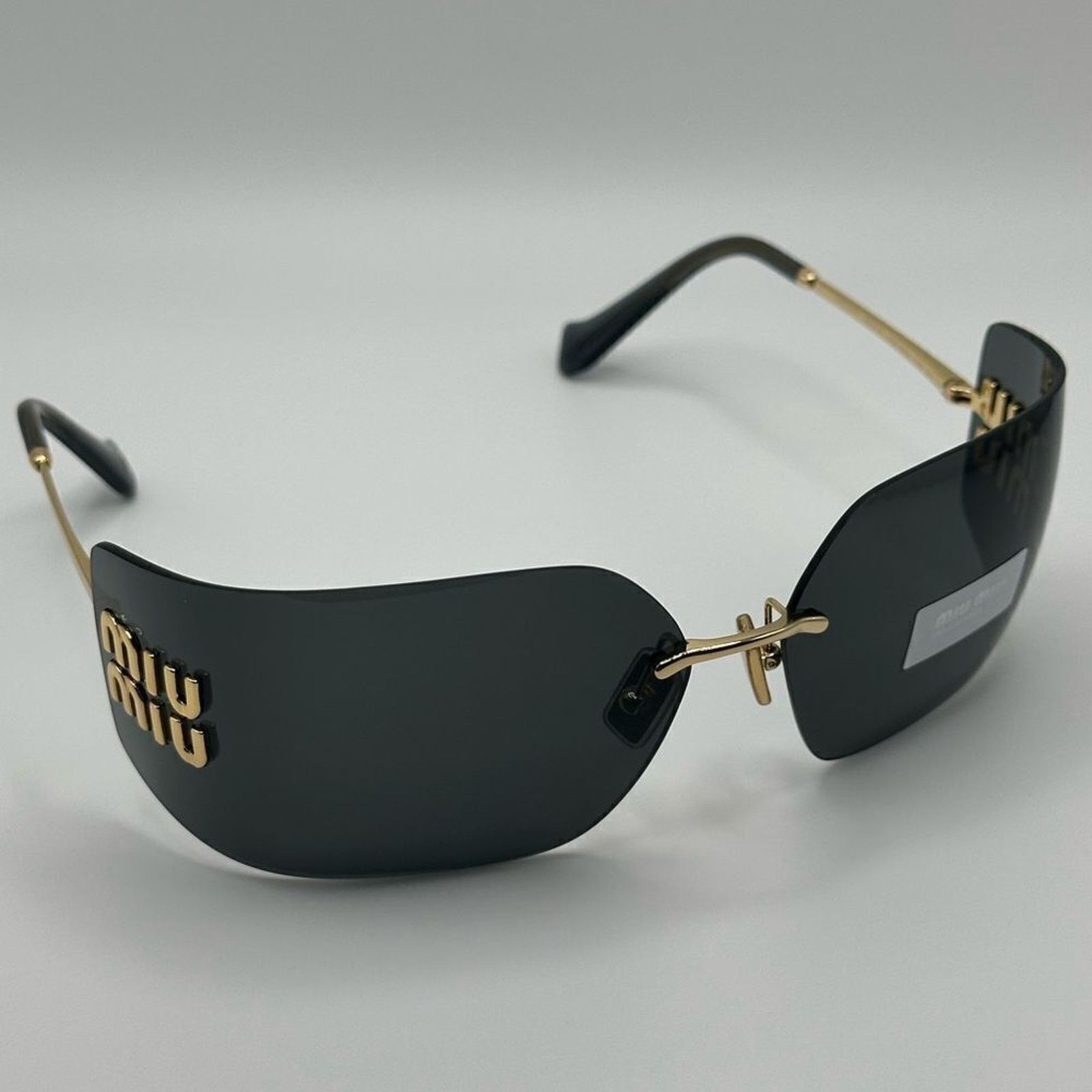 Miu Miu NEW MIU MIU MU54YS 5AK5S0 Gold/Dark Grey Women Sunglasses Size ONE SIZE - 7 Thumbnail