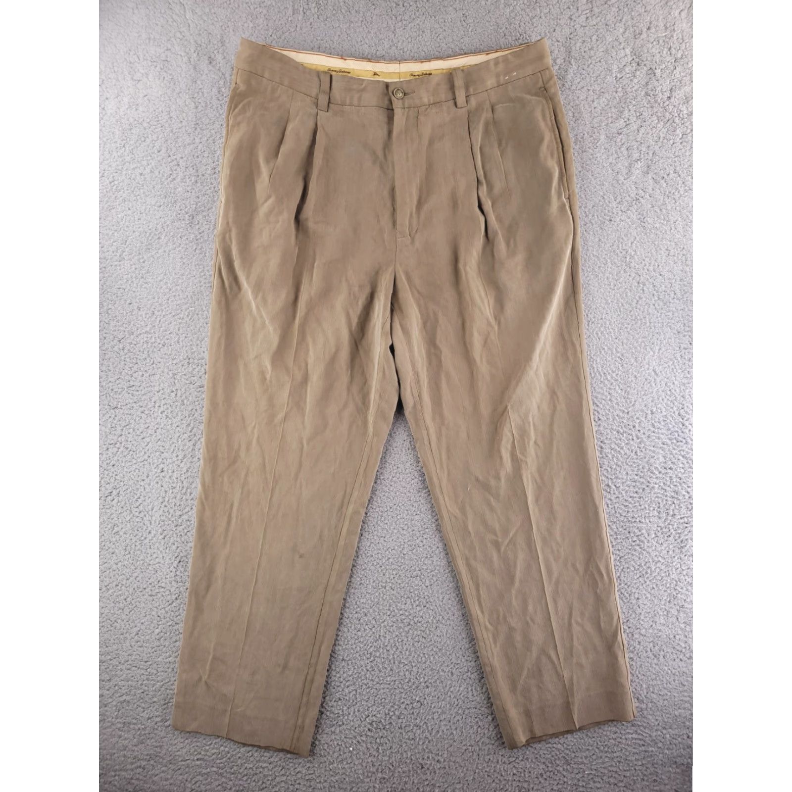 Tommy Bahama Tommy Bahama Pants Mens 36x29 Brown Silk Relaxed Fit Chino Straight Front Button Size US 36 / EU 52 - 2 Thumbnail