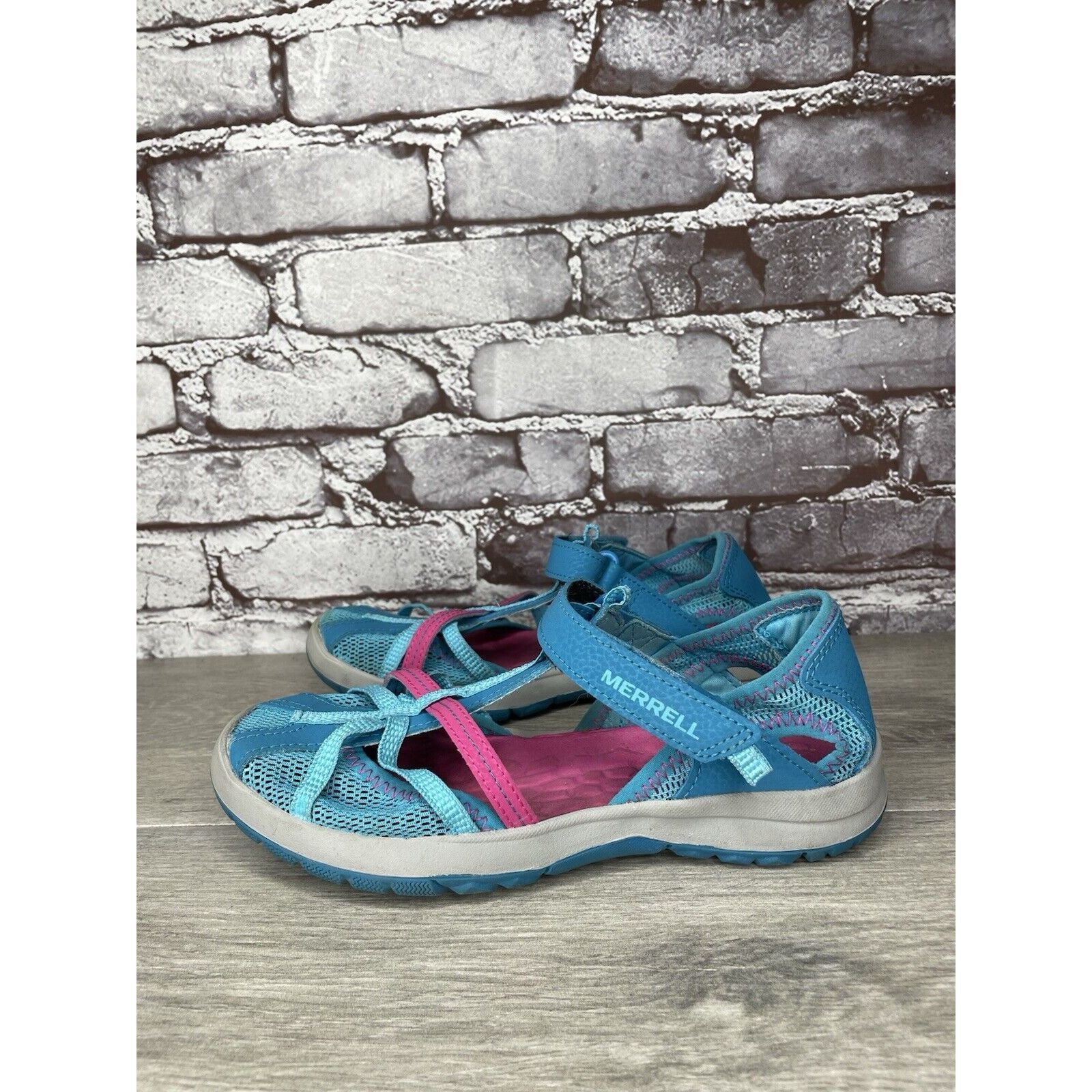 Merrell Merrell 61594 Blue Textile Synthetic Mesh Maryjane Strap Sho Size US 5 / IT 35 - 1 Thumbnail