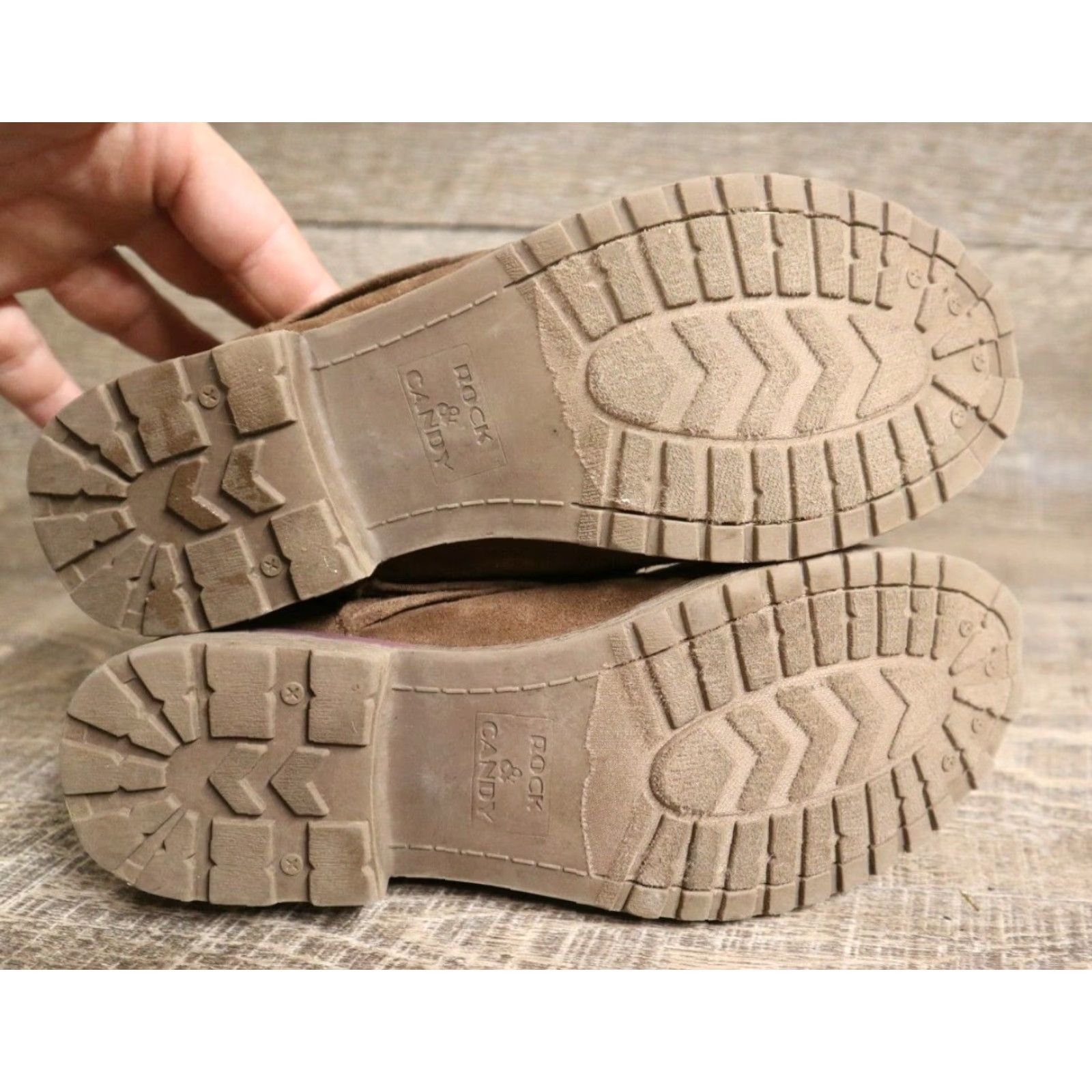 Vintage ROCK & CANDY Boots Women Combat Shoes Fold Down Lace 8.5 Brown Fall Winter Low Top Round Toe Vintage No 90s Theme Travel Mens Womens Girls Boys Size US 7 / IT 37 - 7 Thumbnail