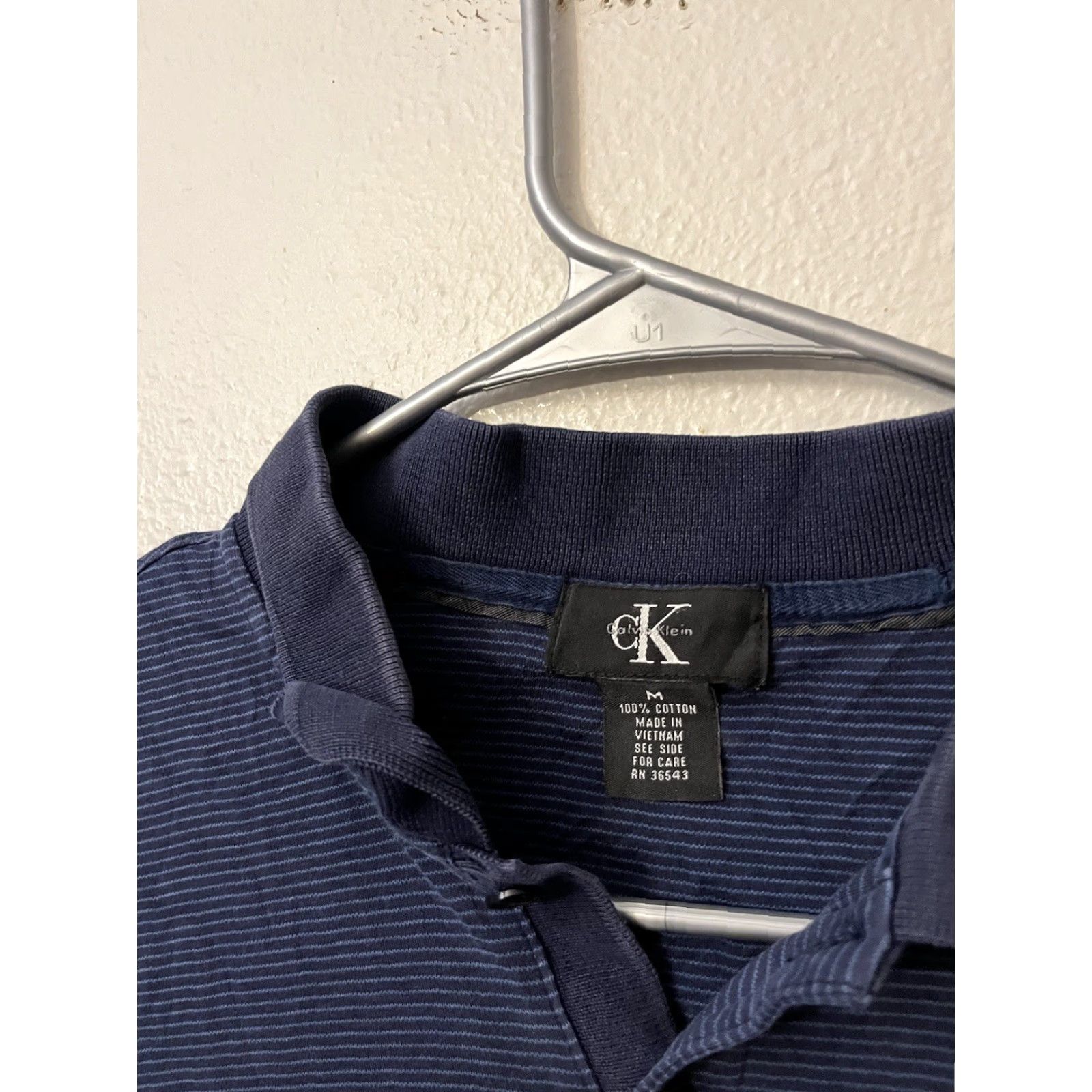 Calvin Klein Calvin Klein Polo Shirt Reg Fit Short Sleeve Blue Striped Mens M Size US M / EU 48-50 / 2 - 2 Thumbnail