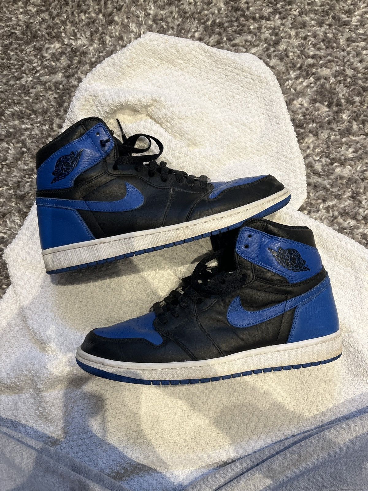 Pre-owned Jordan Nike Jordan 1 Royal 2017 Shoes In Black