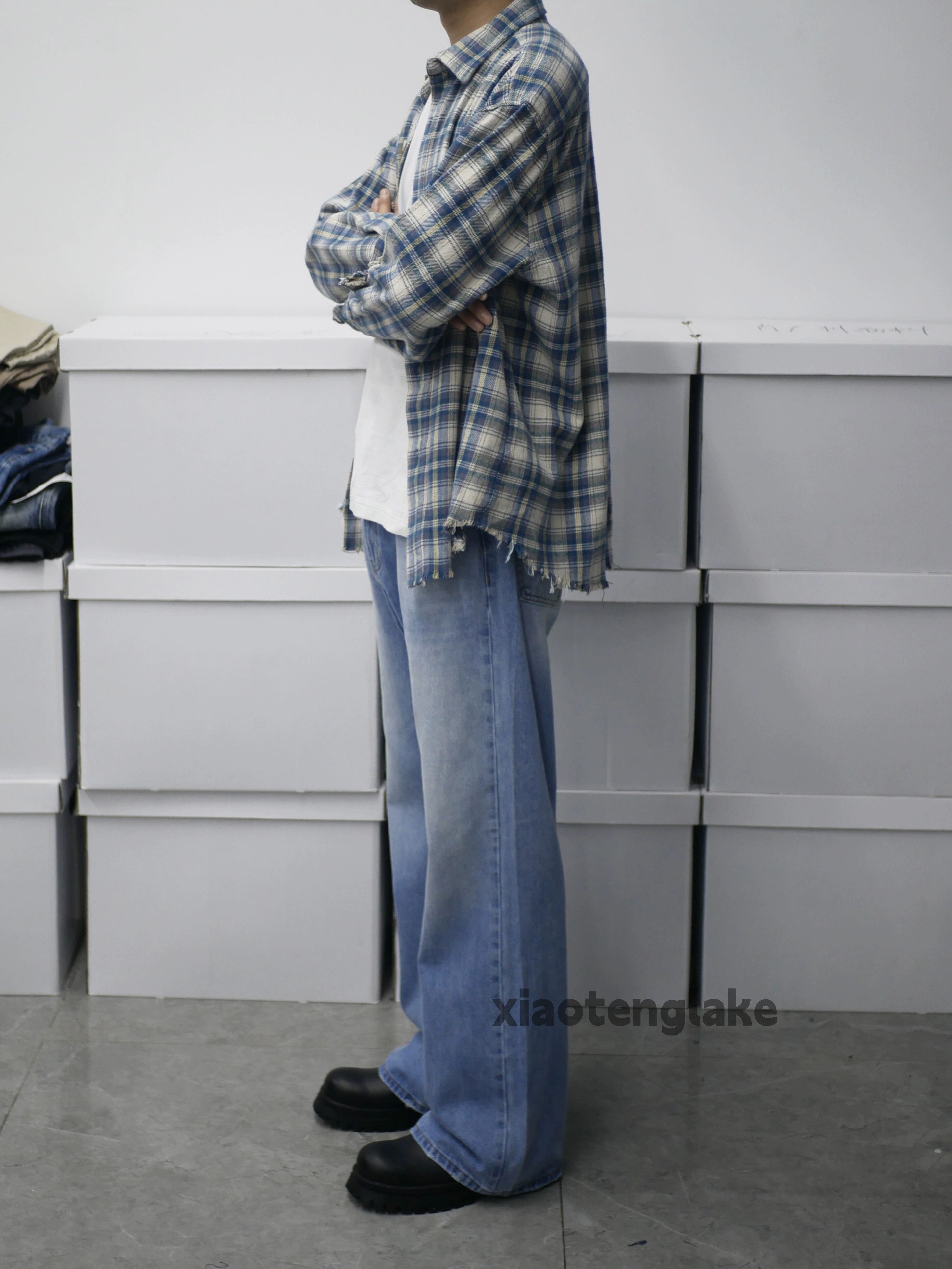 Jean × Vintage washed faded cleanfit yuppie bootcut baggy jeans Size US 34 / EU 50 - 6 Thumbnail