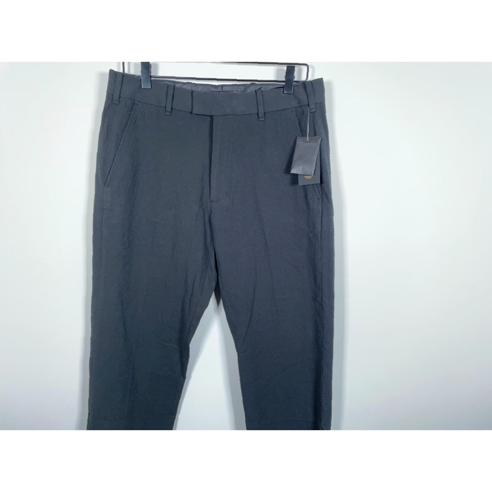 Abercrombie & Fitch Abercrombie & Fitch Pants Men's Slim Chino Black 31 x 27.5 Unworn Seersucker Flat Front Mid Rise Tapered Size US 32 / EU 48 - 4 Thumbnail