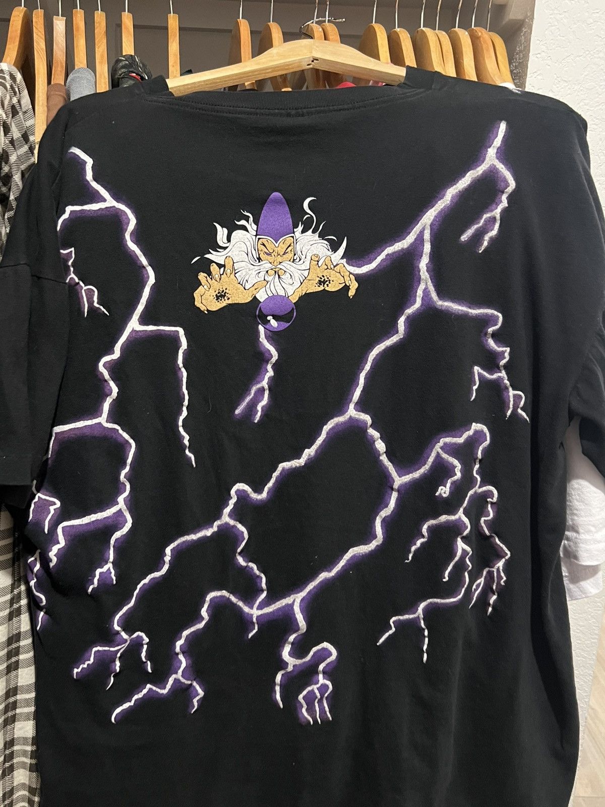 Vintage American Thunder 90s Graphic T Shirt AOP Wizard Lightning Size US XXL / EU 58 / 5 - 3 Thumbnail