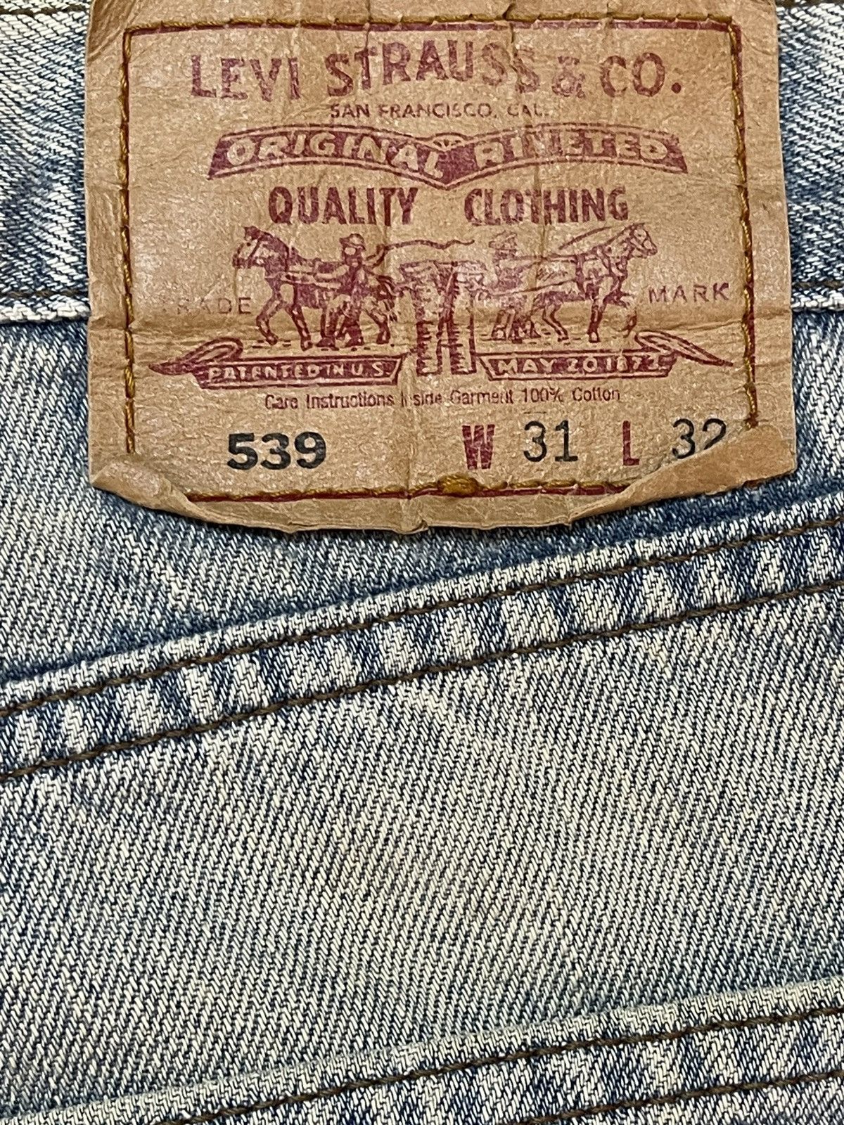 Levi's Vintage 90s Levis 539 Light Wash Faded Style Baggy Jeans Size US 32 / EU 48 - 9 Thumbnail
