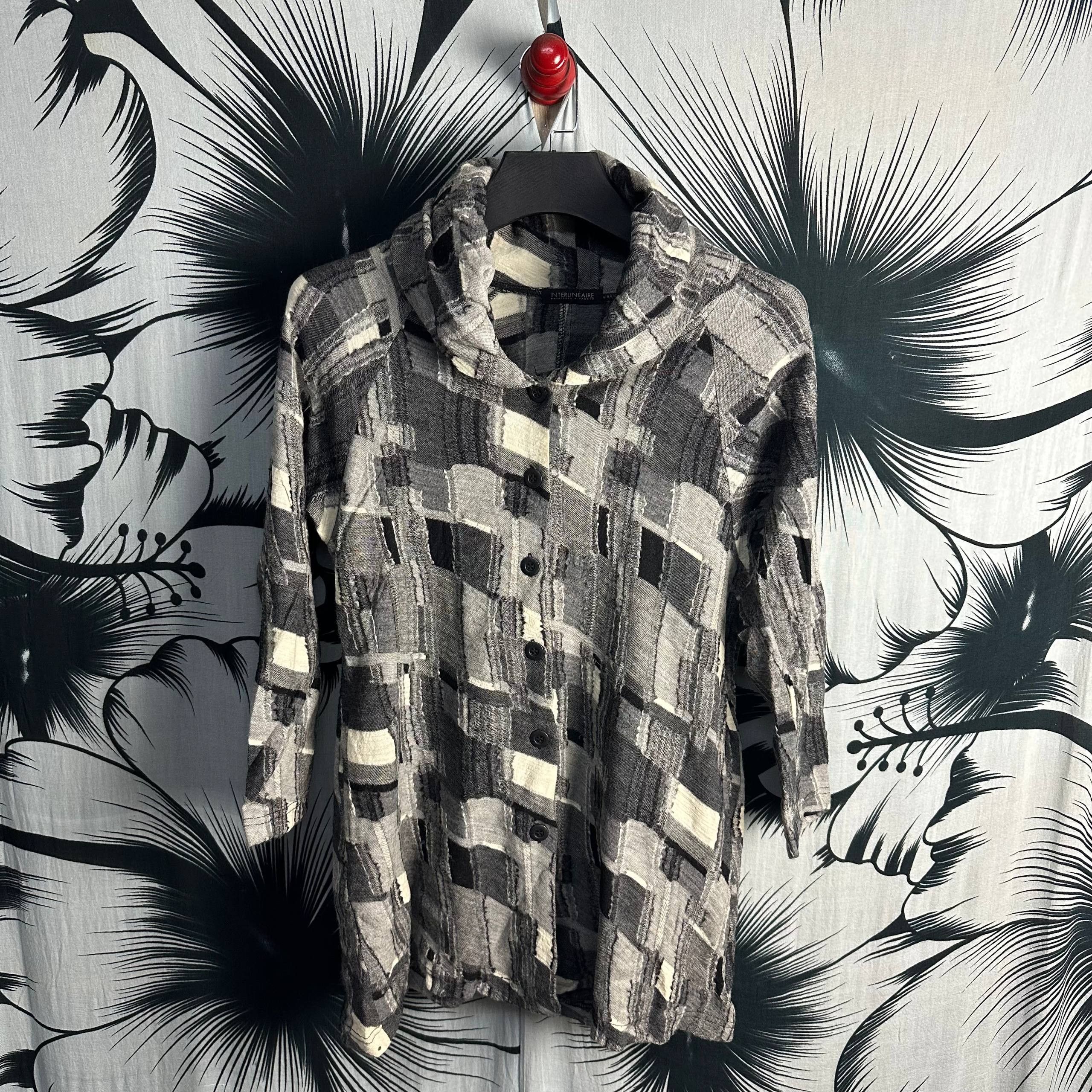 Japanese Brand Archive INTERLINEAIRE Cult Avant Garde Patchwork Sweater Size US M / EU 48-50 / 2 - 2 Thumbnail