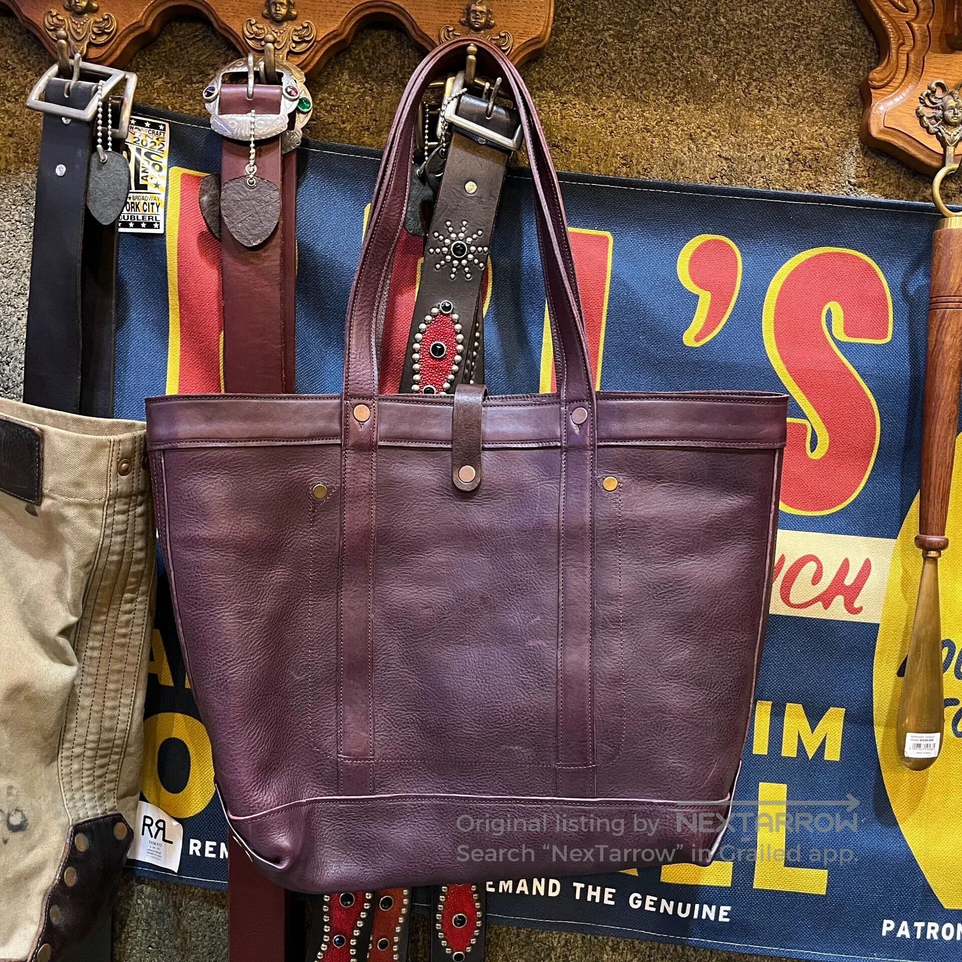 RRL Ralph Lauren Rare Purple Tote Bag by RRL. Size ONE SIZE - 2 Thumbnail