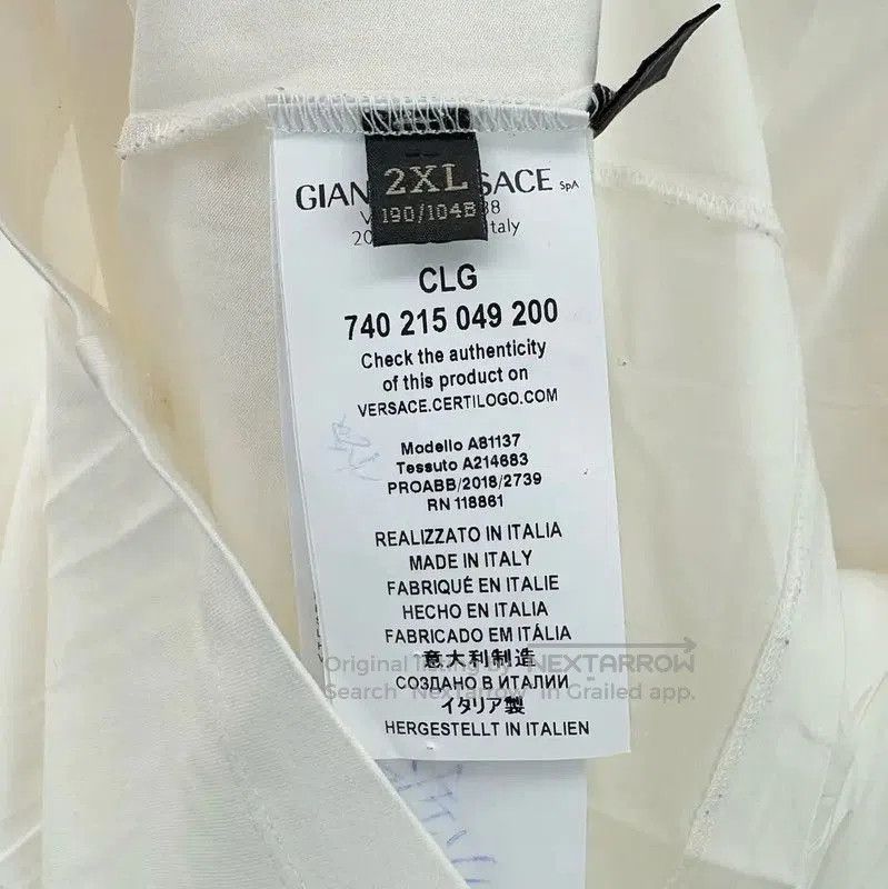 Versace Versace Men's XXL White T-shirt with Pocket . Size US XXL / EU 58 / 5 - 4 Thumbnail