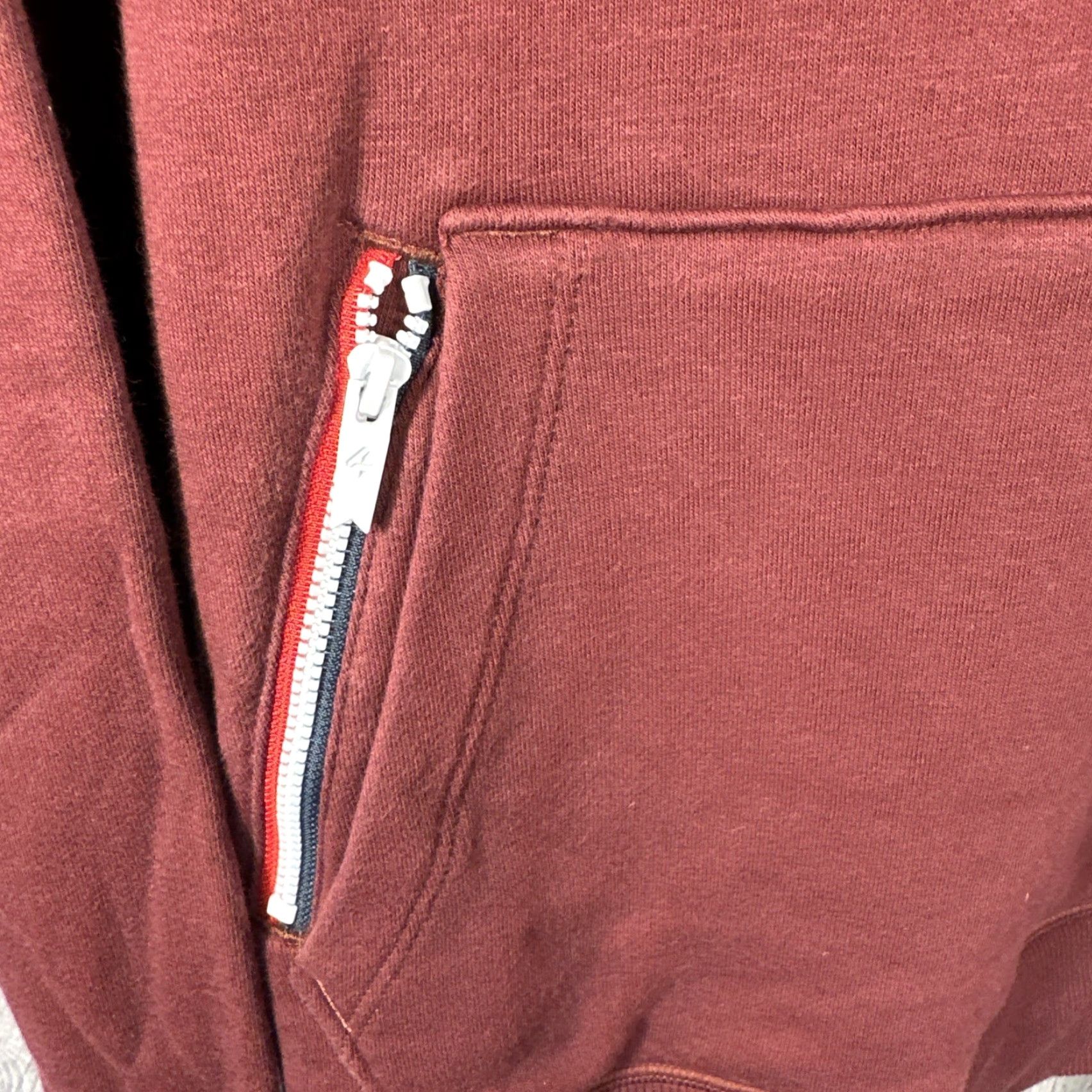 Vintage 4 Four Laps Full Zip Hoodie Mens XXL Burgundy Red Hooded Sweater Size US XXL / EU 58 / 5 - 3 Thumbnail
