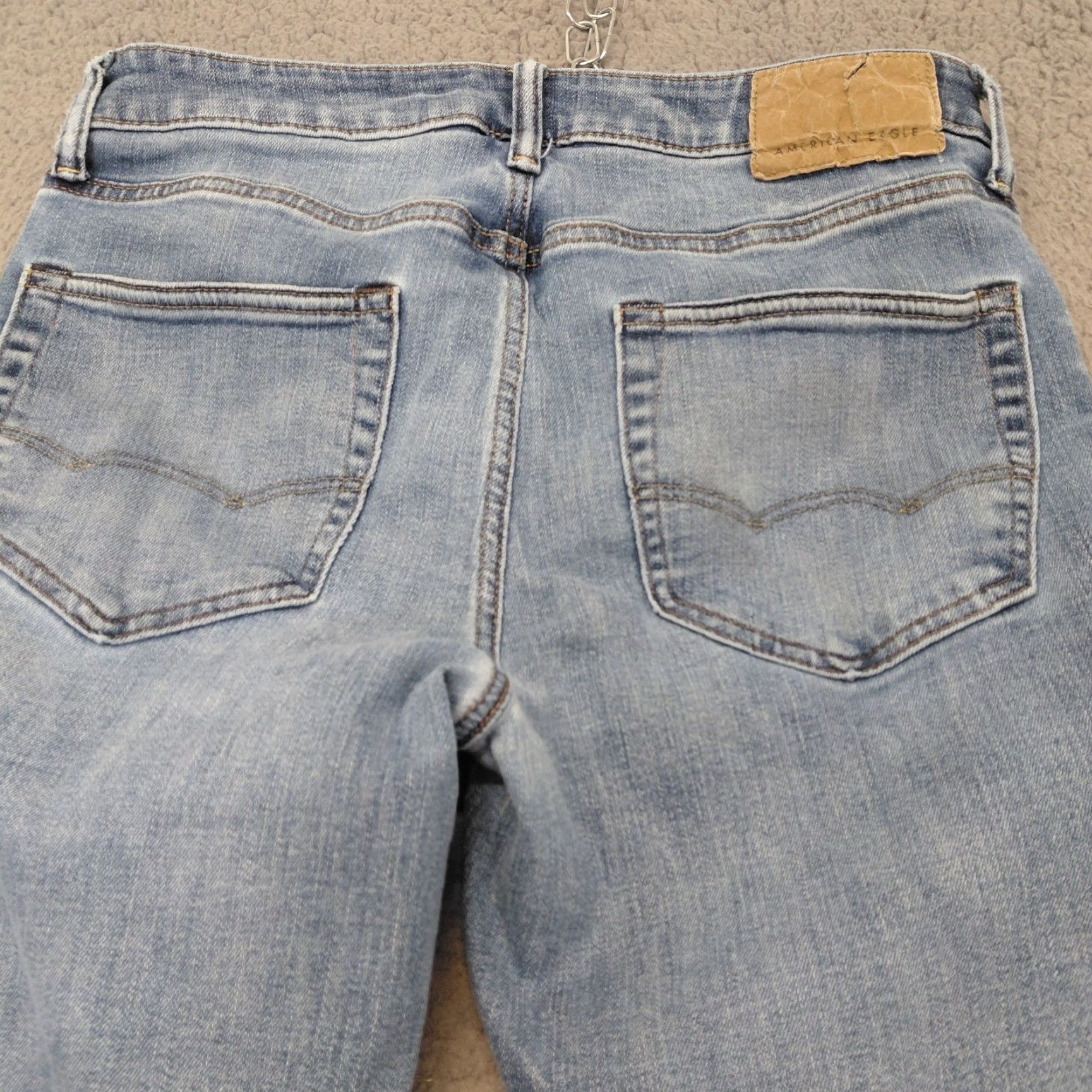 American Eagle Outfitters American Eagle Outfitters Jeans Men 30x34 Denim Distress AirFlex Temp Tech Indigo Waters Distressed 5-Pocket Baggy Regular Size US 30 / EU 46 - 3 Thumbnail