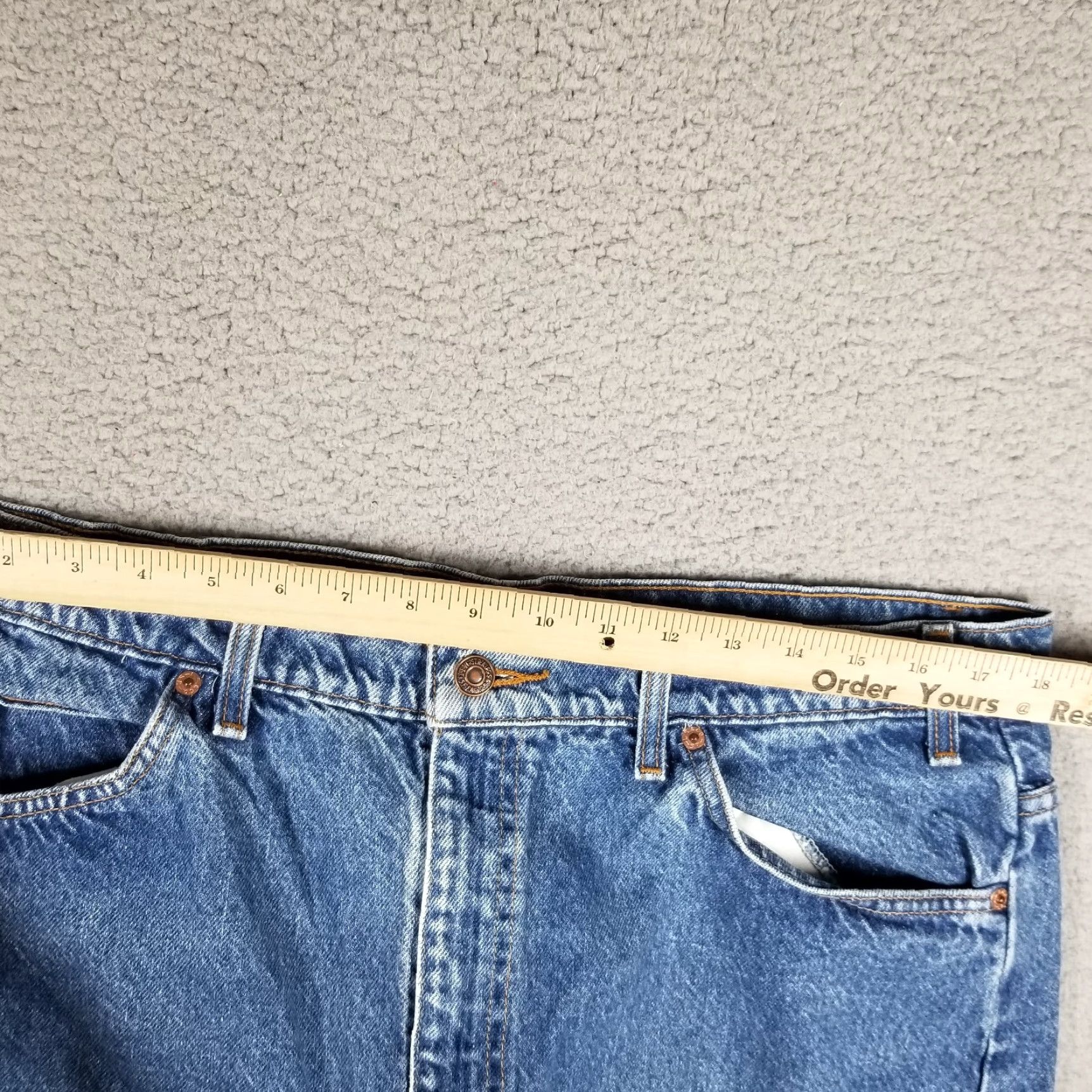 Levi's VINTAGE Levi’s 505 Jeans Orange Tab Straight Fit Denim Blue 36x27 Mens 90s USA Orange Tab 5-Pocket Jeans Size US 36 / EU 52 - 6 Thumbnail