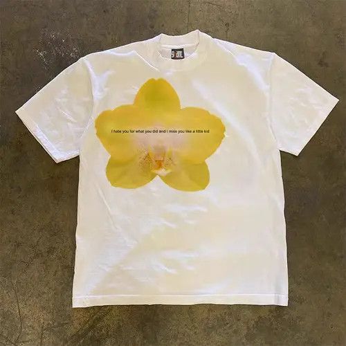 Vintage Aoyama x Izumi White washed loose retro floral print t-shirt Size US M / EU 48-50 / 2 - 1 Thumbnail
