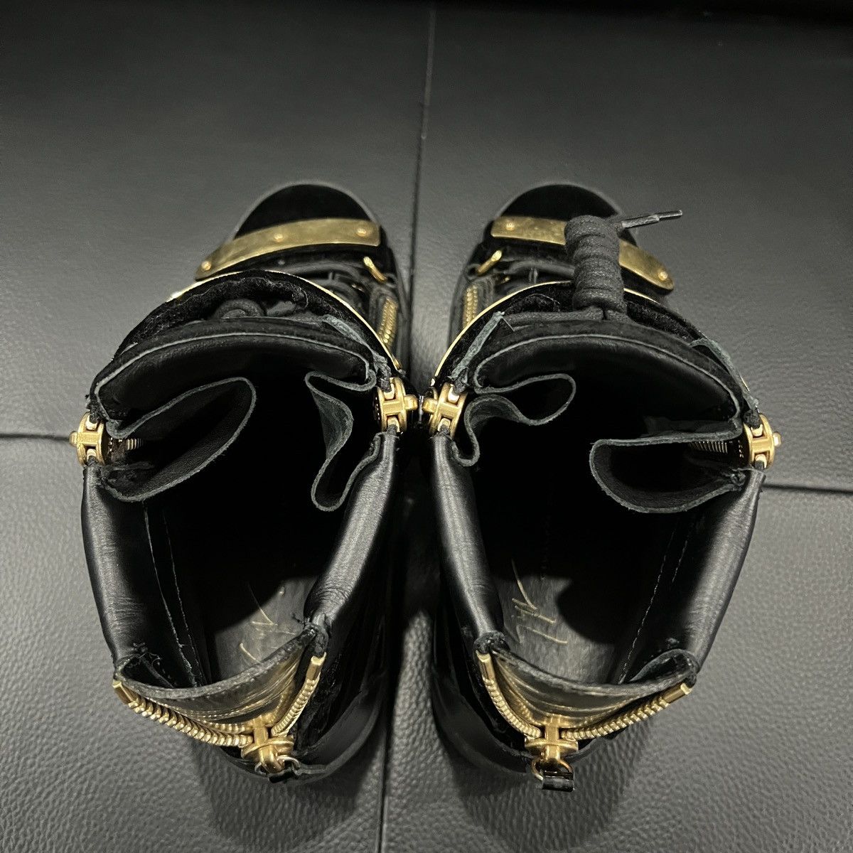 Giuseppe Zanotti Giuseppe Zanotti GZ Double Buckle Patent Silk High Tops Size US 7 / IT 37 - 11 Thumbnail