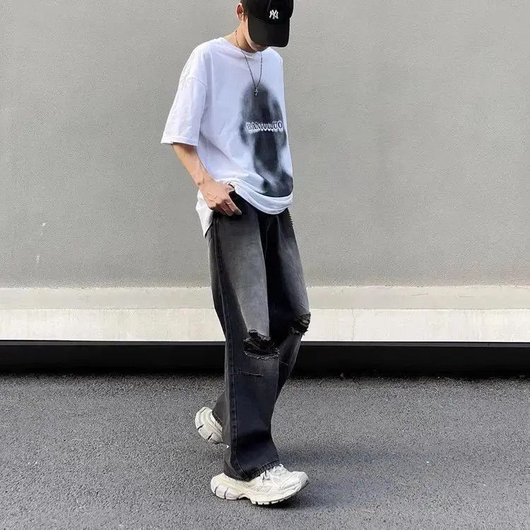 Japanese Brand Retro washed distressed jeans Size US 32 / EU 48 - 3 Thumbnail