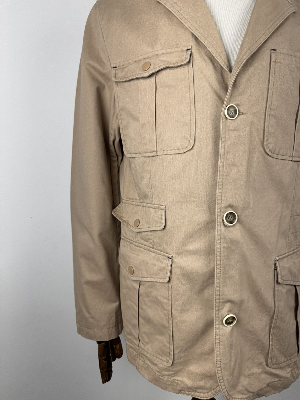 Sawyer of Napa Sawyers + Hendricks London Men's Beige Button Casual Jacket Size US XL / EU 56 / 4 - 4 Thumbnail