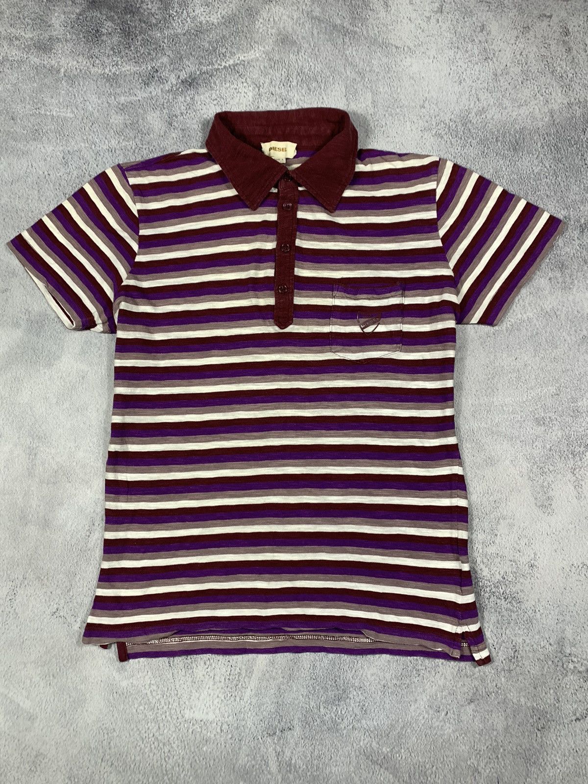 Diesel Vintage Y2K Diesel polo t-shirt striped casual style size L Size US L / EU 52-54 / 3 - 2 Thumbnail