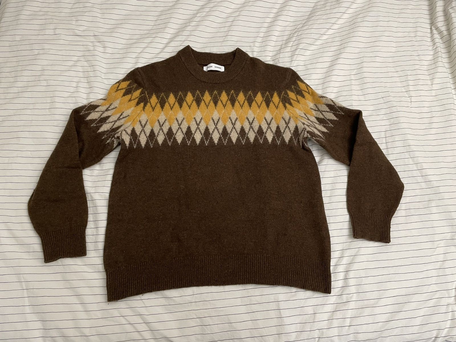 Samsoe Samsoe Samson Argyle Sweater Size US L / EU 52-54 / 3 - 1 Thumbnail