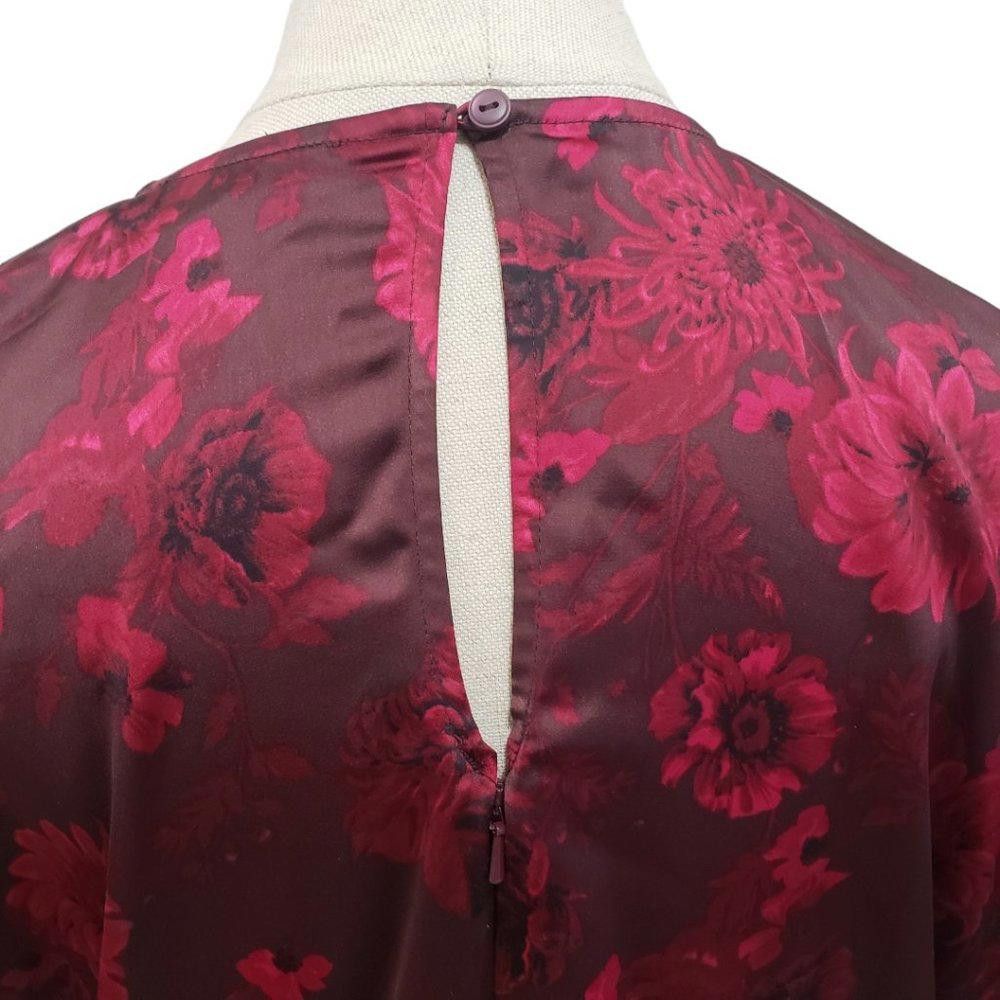 Designer CT769 Chelsea.28 NWT Ladies Burgundy Short Sleeve dress Size L / US 10 / IT 46 - 4 Thumbnail