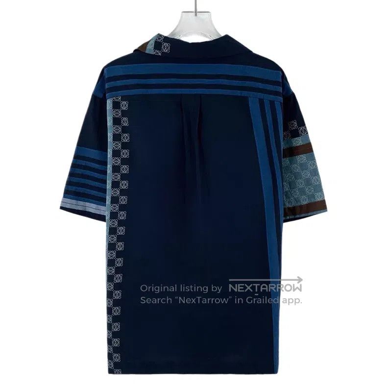 Loewe Loewe Navy blue striped logo embroidered pieced cotton but Size US S / EU 44-46 / 1 - 2 Thumbnail