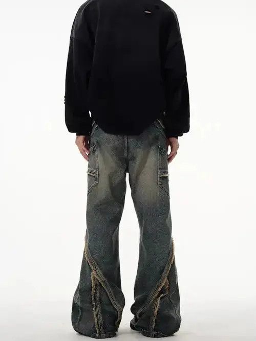 Japanese Brand × Jean Retro heavy-duty stitching raw edge micro-flared jeans Size US 32 / EU 48 - 3 Thumbnail