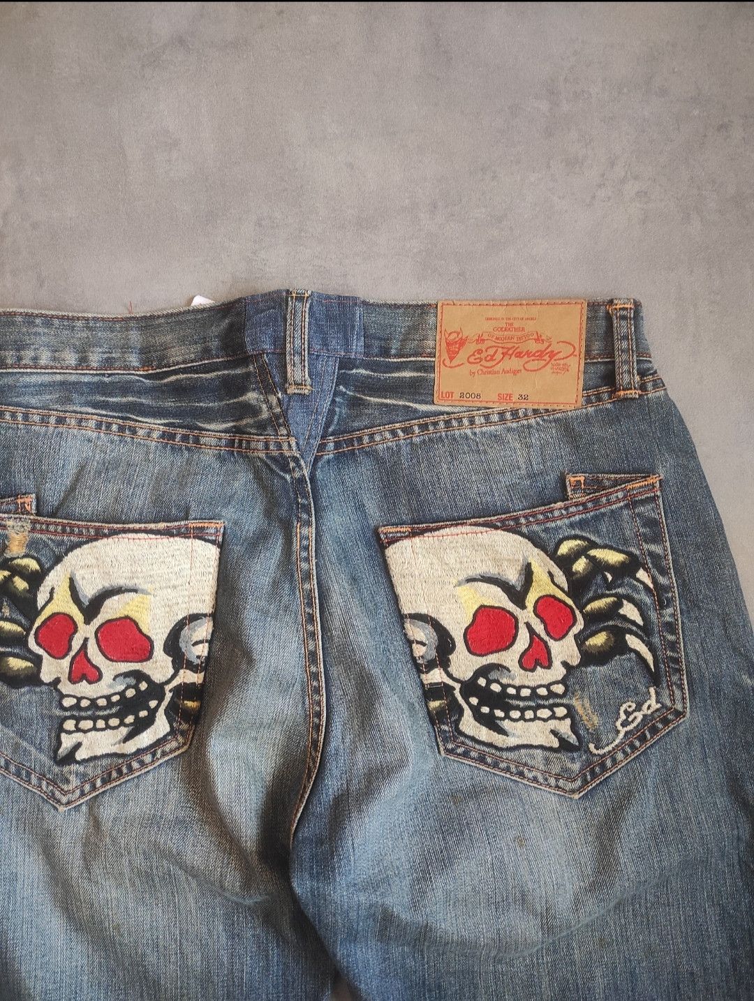 Ed Hardy Ed Hardy vintage denim jeans 32x34 skull spider y2k 00s Size US 32 / EU 48 - 3 Thumbnail