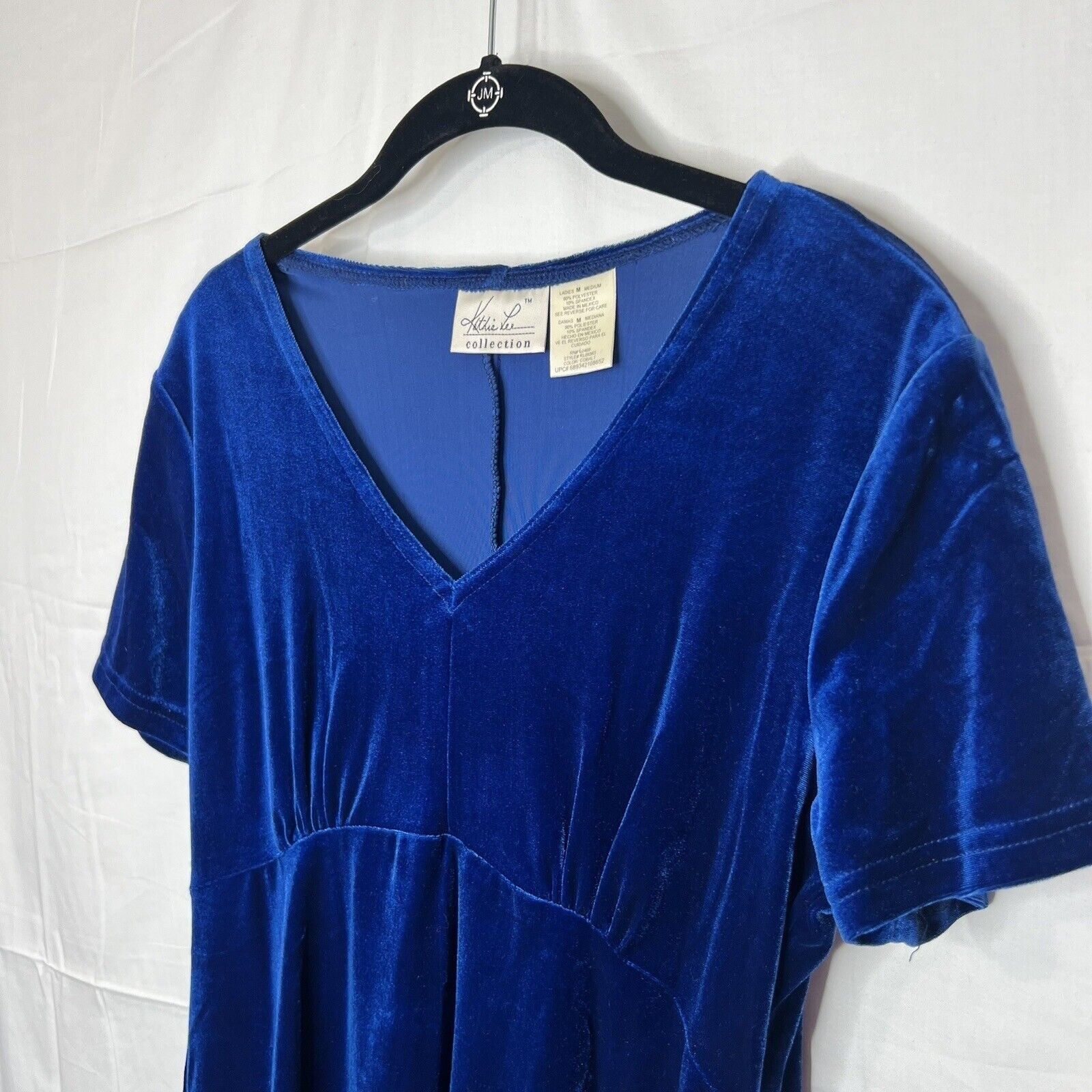 Vintage Vintage Kathie Lee Blue Velvet Mini Dress Medium Short Sleev Size M / US 6-8 / IT 42-44 - 5 Thumbnail