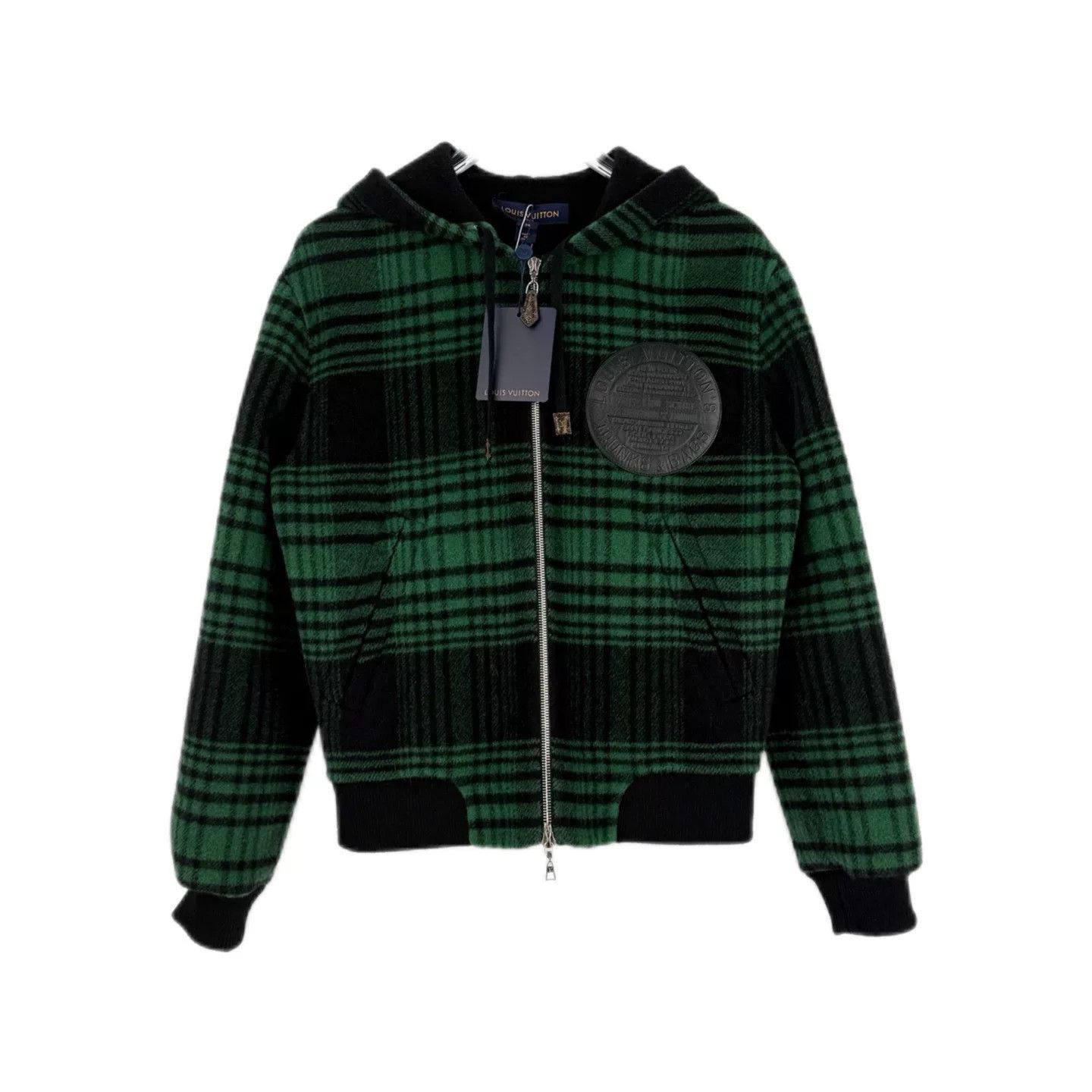 Louis Vuitton Green Plaid Wool Hooded Jacket Size US XS / EU 42 / 0 - 1 Thumbnail