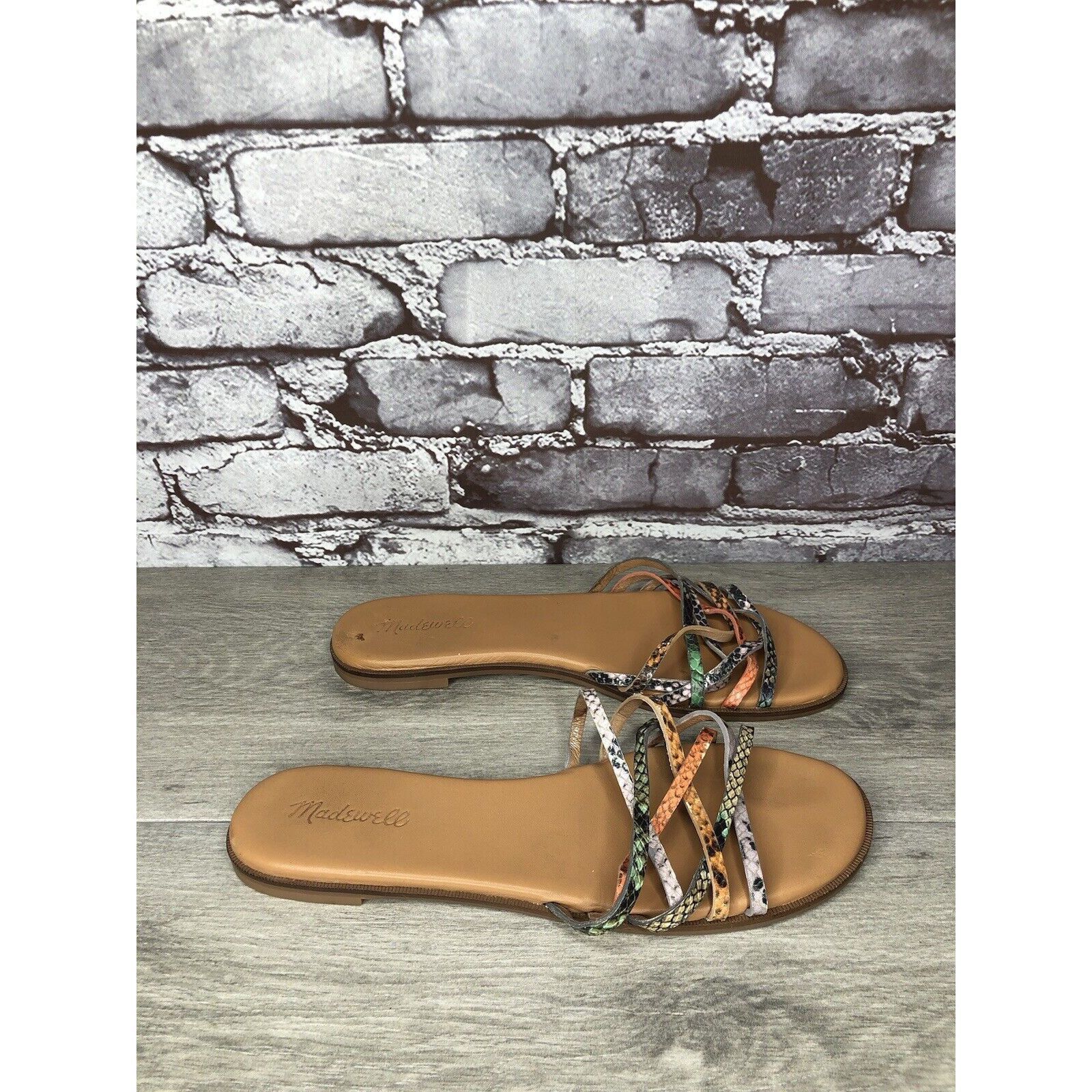 Madewell Madewell Tracie MultiColor Leather Snake Print Strappy Sanda Size US 9 / IT 39 - 1 Thumbnail