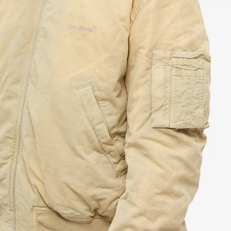 Off-White o1gr1nt1124 Diag Tab Vintage Bomber Jacket in Dark Sand Size US XL / EU 56 / 4 - 5 Thumbnail
